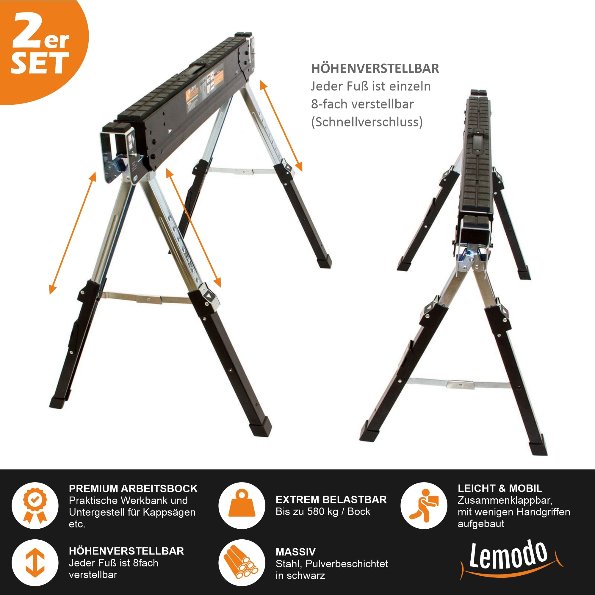 lemodo-arbeitsbock-h-henverstellbar-klappbar-2er-set-580-kg image 3