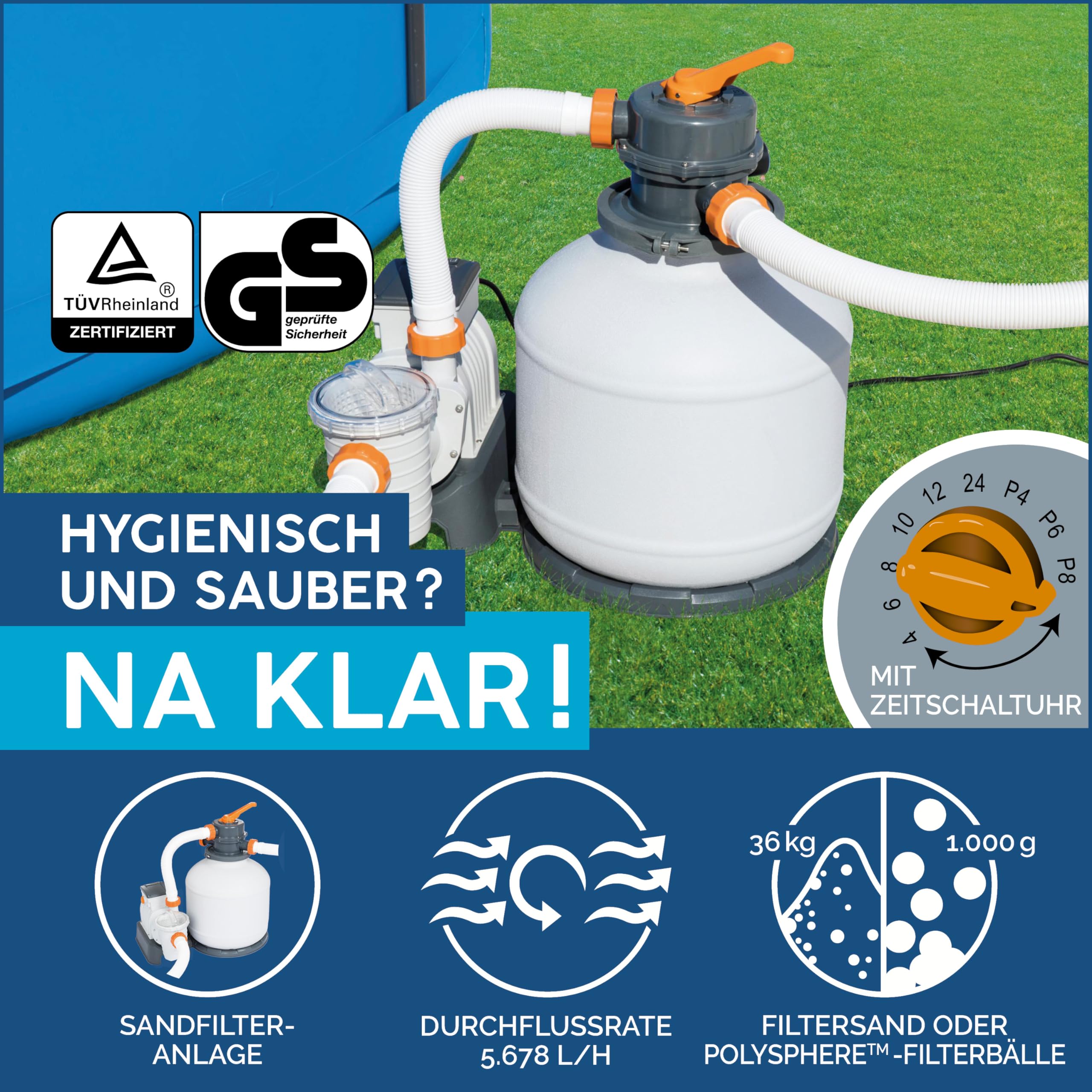 lemodo-bestway-power-steel-frame-pool-set-eckig-640x274x132cm-mit-sandfilteranla image 5