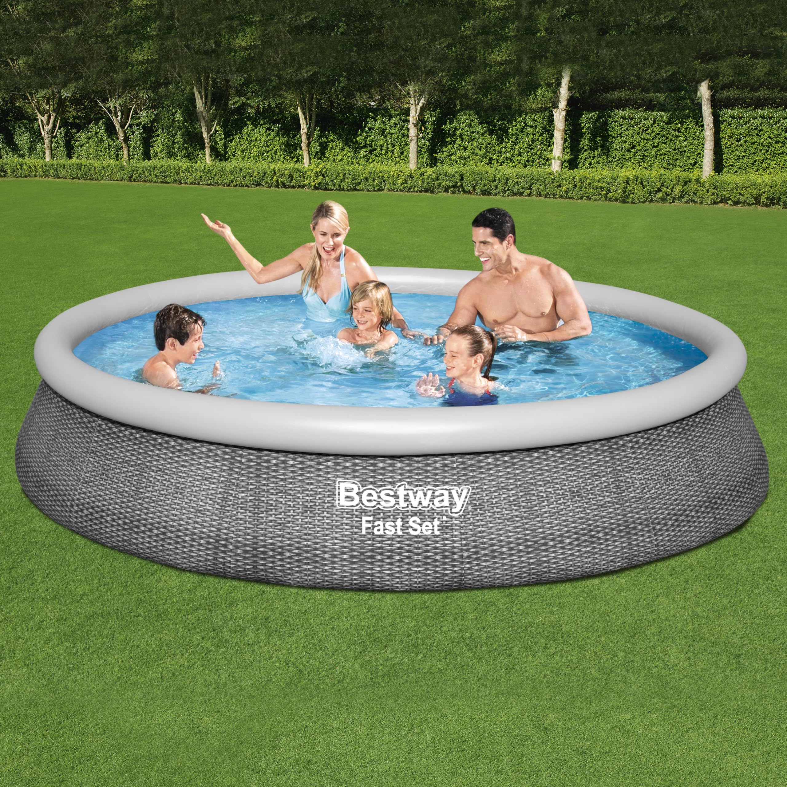 bestway-fast-set-aufstellpool-set-396-x-84-cm-rattan-schiefergrau-mit-filterpump image 2