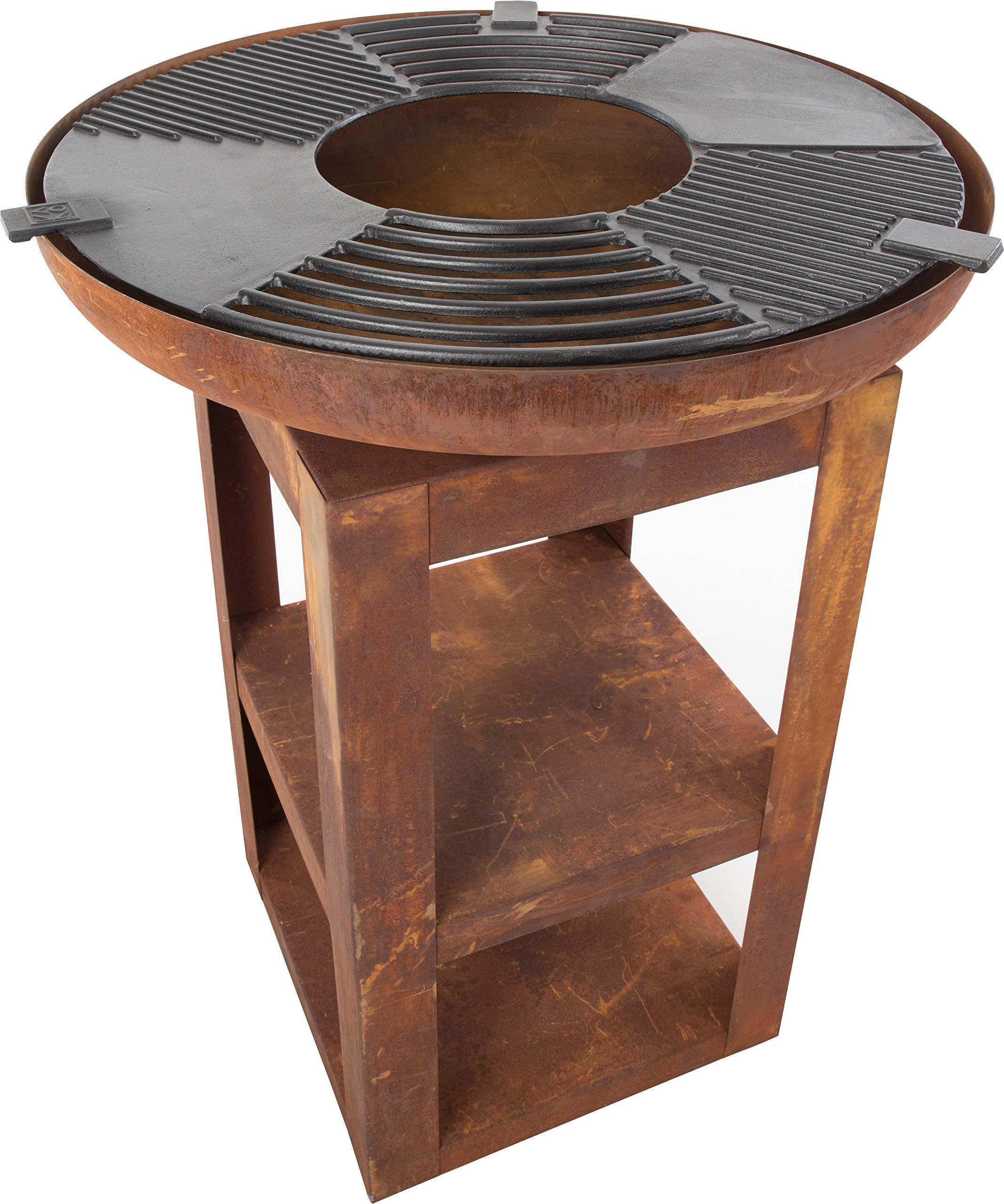 lemodo-bbgrill-trinidad-grill-plancha-feuerstelle-mit-holzablage-rost-optik image 7