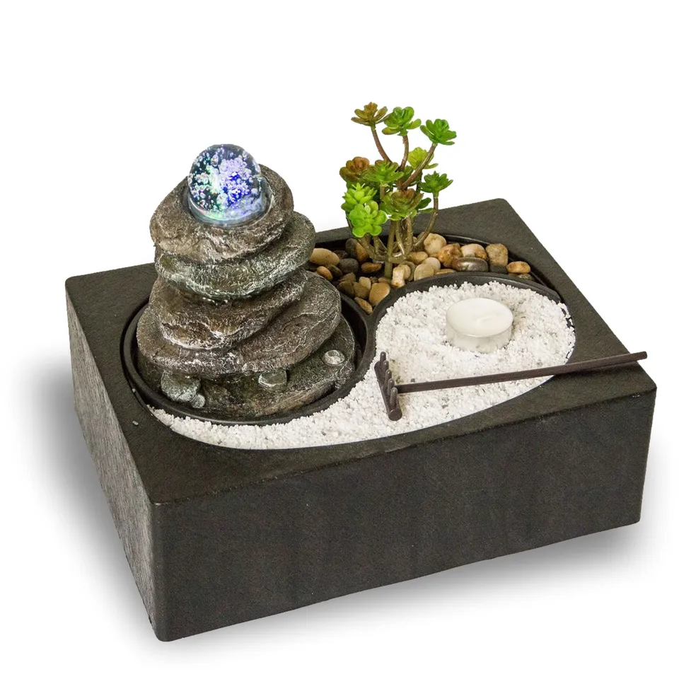 lemodo-zimmerbrunnen-mit-led-beleuchtung-und-glaskugel image 1