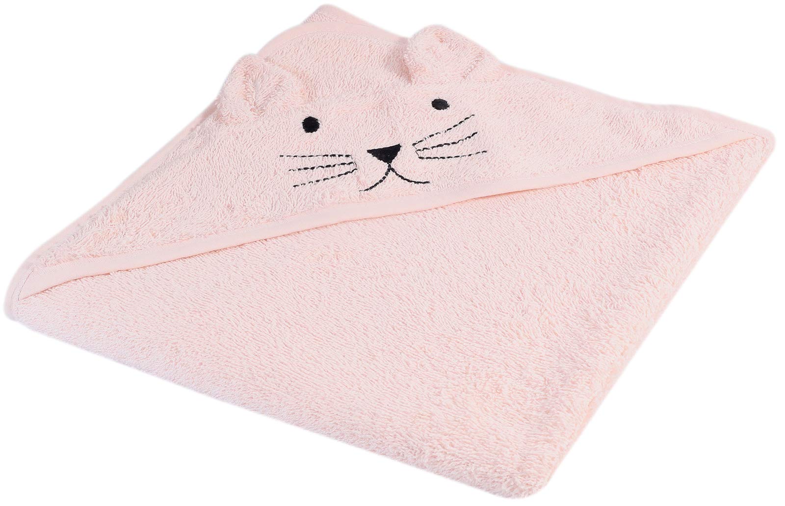 kindsgut-baby-kapuzenhandtuch-katze-rosa-75x75-cm-baumwolle image 5