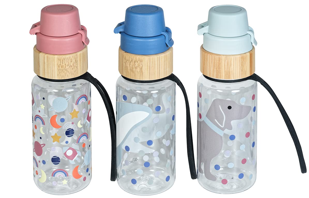 kindsgut-kinder-trinkflasche-tritan-400-ml-mit-bambusdeckel-weltraum image 8