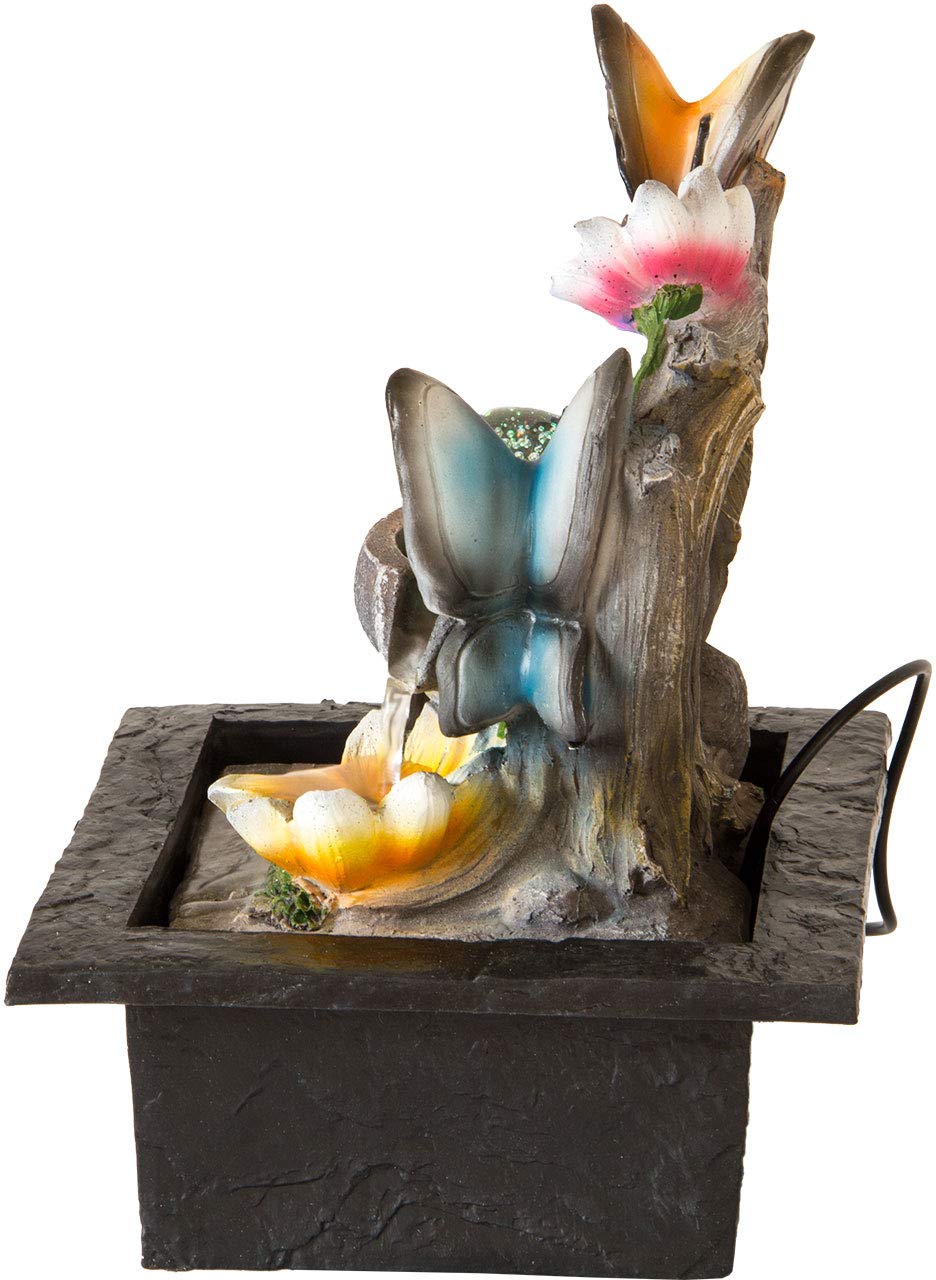 lemodo-zimmerbrunnen-schmetterling-motiv-tischbrunnen-mit-pumpe-led-und-rotieren image 7