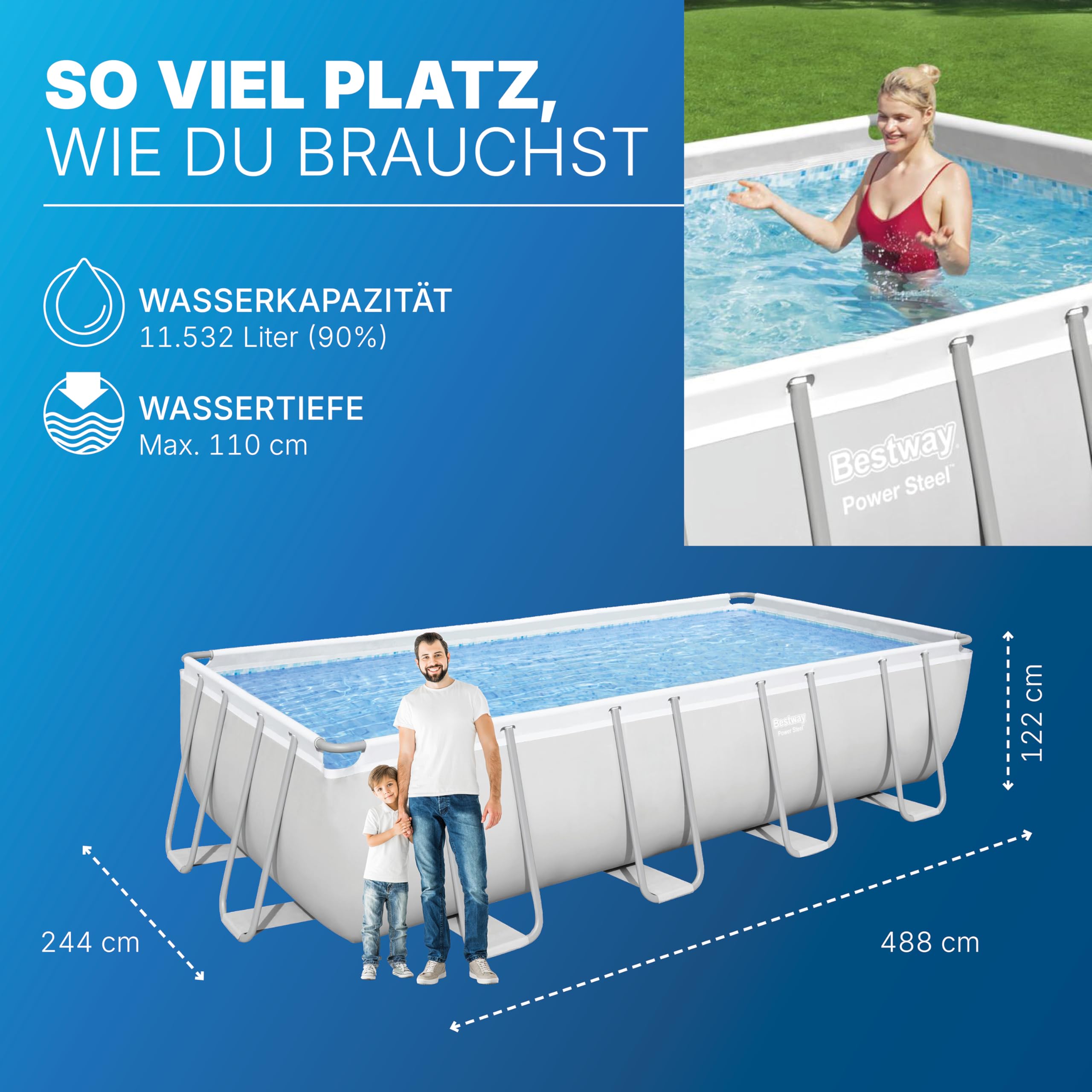 lemodo-bestway-power-steel-frame-pool-set-eckig-488x244x122cm-mit-sandfilteranla image 3