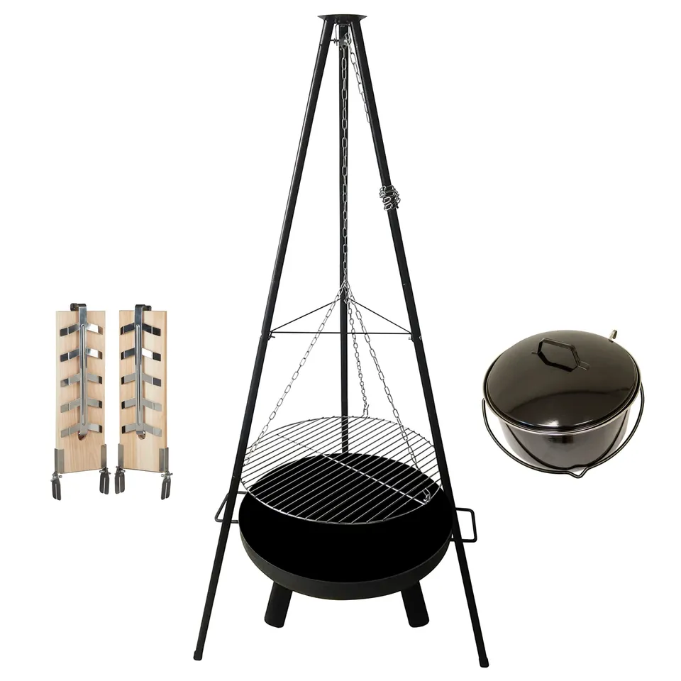 lemodo-schwenkgrill-holzkohlegrill-mit-feuerschale-4-in-1 image 1