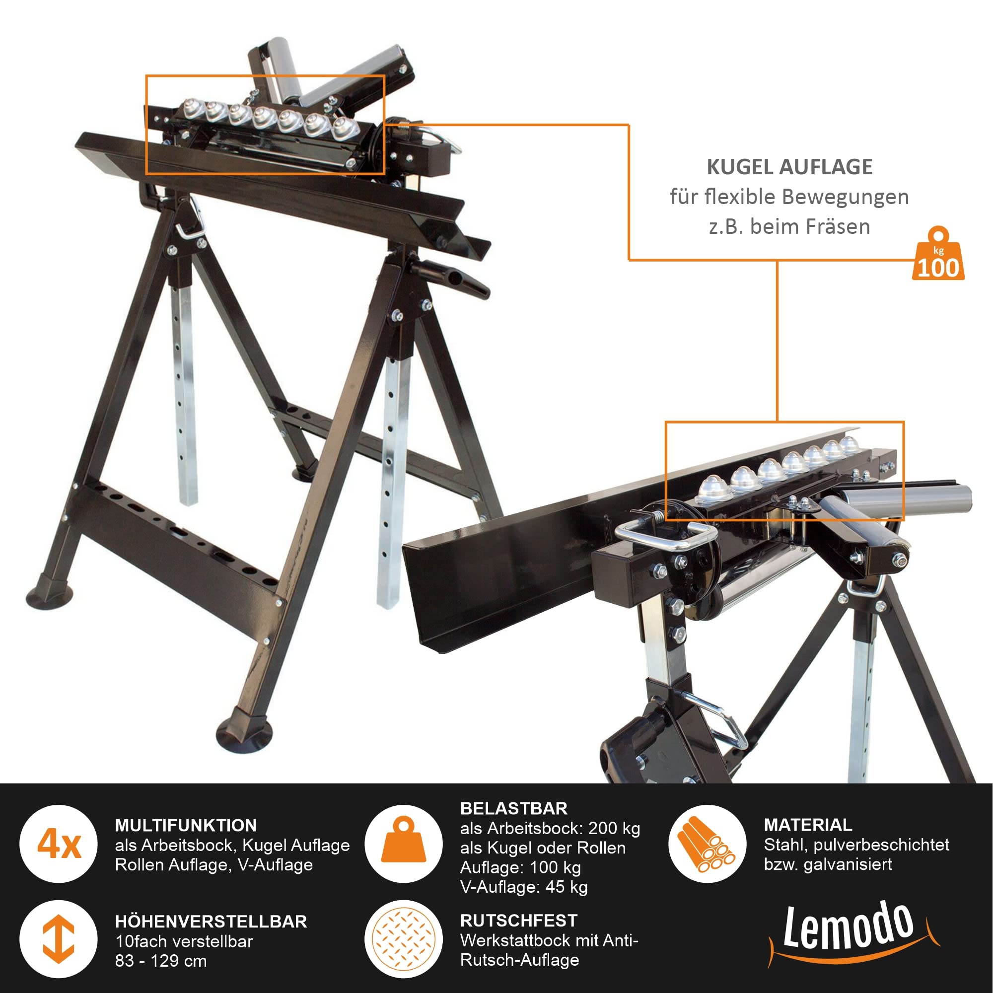 lemodo-multifunktions-arbeitsbock-4-in-1-stahl-83-129-cm-bis-200-kg image 5