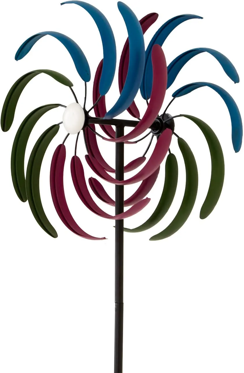 lemodo-nativ-windrad-garten-175-cm-metall-mit-2-windr-dern image 1