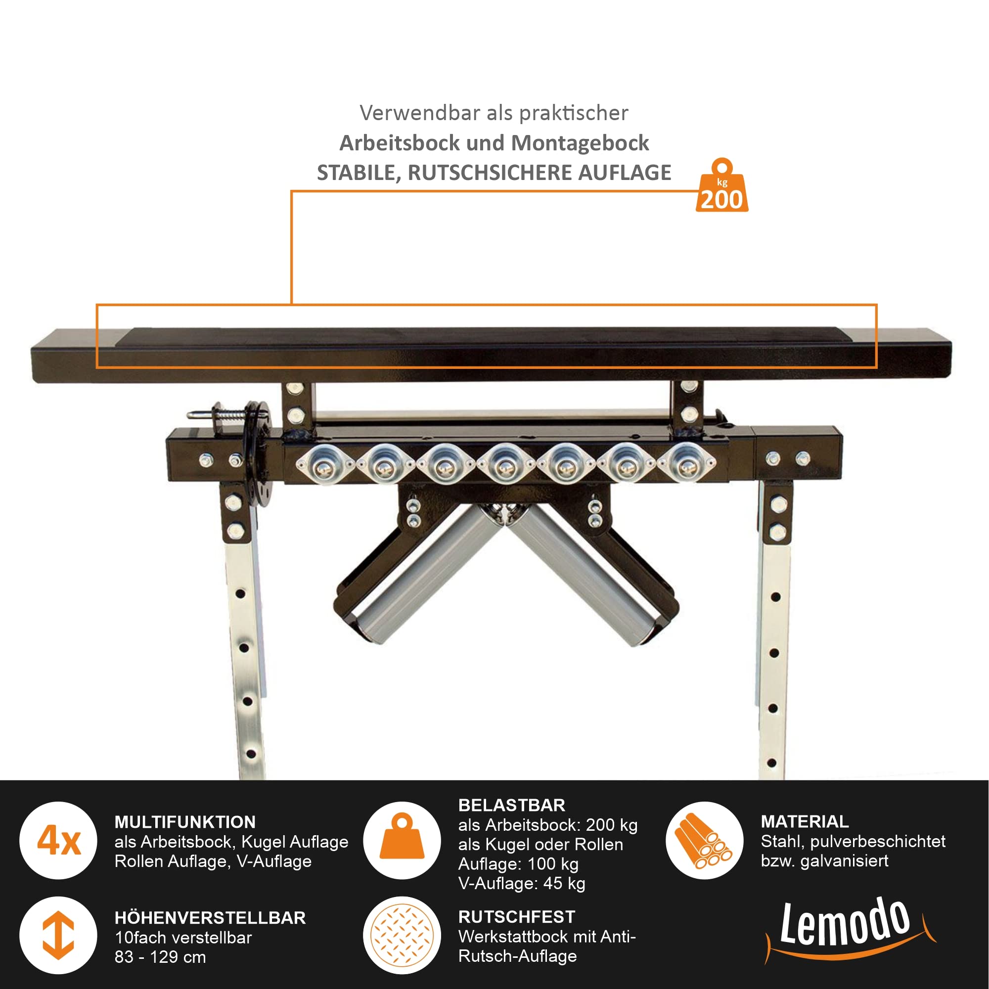 lemodo-multifunktions-arbeitsbock-4-in-1-stahl-83-129-cm-bis-200-kg image 4