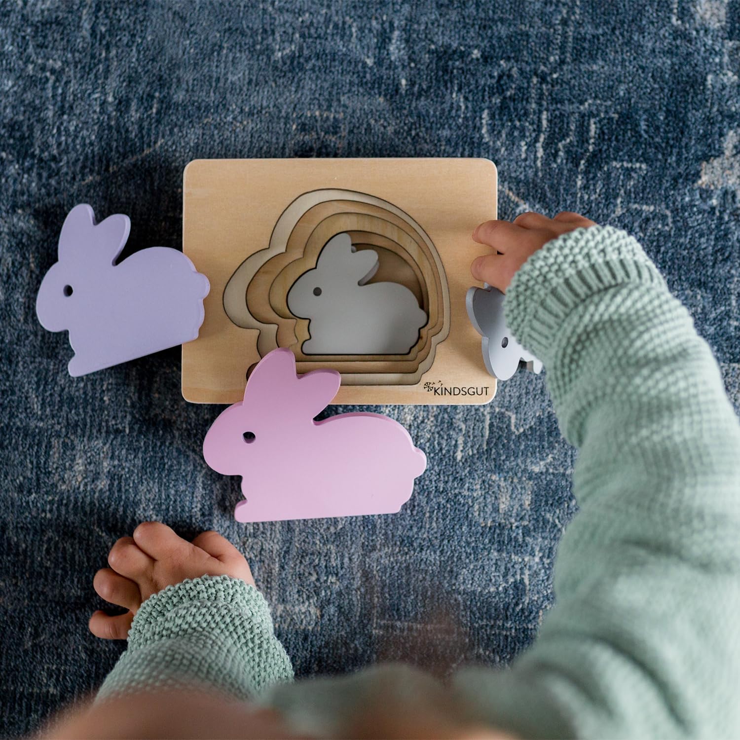 kindsgut-tierpuzzle-hase-lagenpuzzle-aus-holz-5-teile image 4