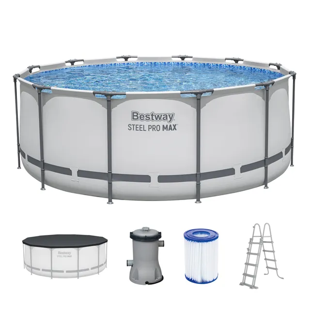 lemodo-bestway-aufstellpool-rund-366-x-122-cm-komplett-set-mit-filterpumpe image 1