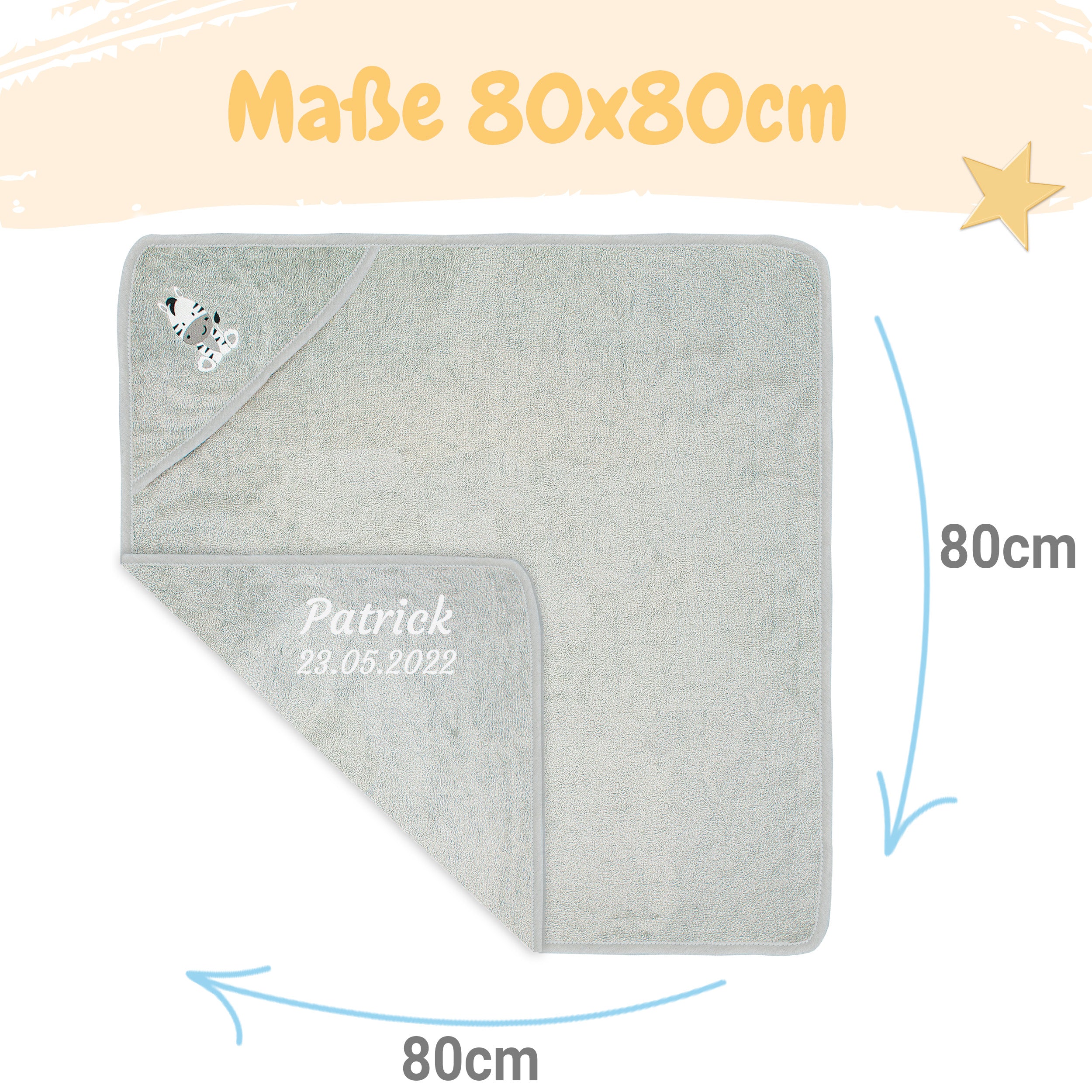 babykajo-kapuzenhandtuch-80x80cm-mit-name-bestickt-2-waschlappen image 4