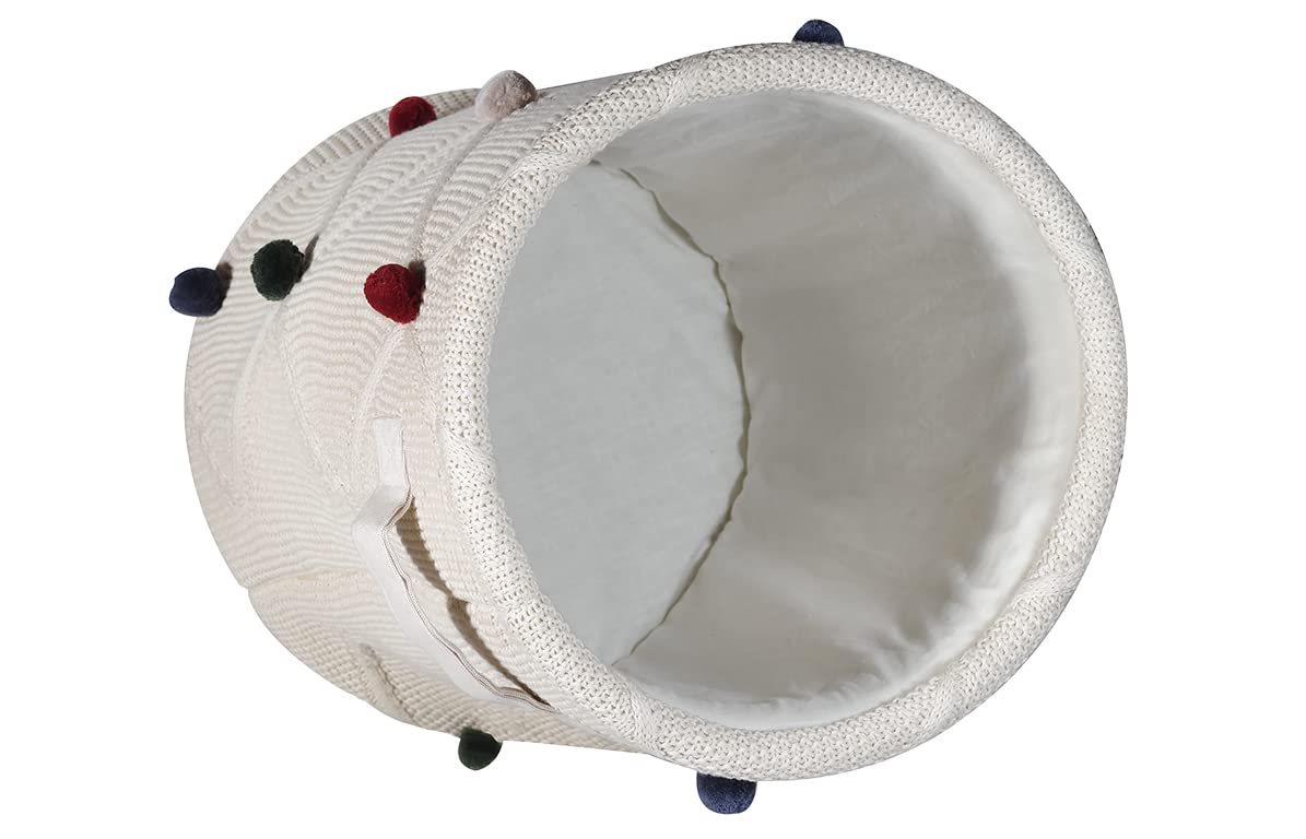 kindsgut-aufbewahrungskorb-baumwolle-mit-pompons-creme-30-x-30-x-35-cm image 6