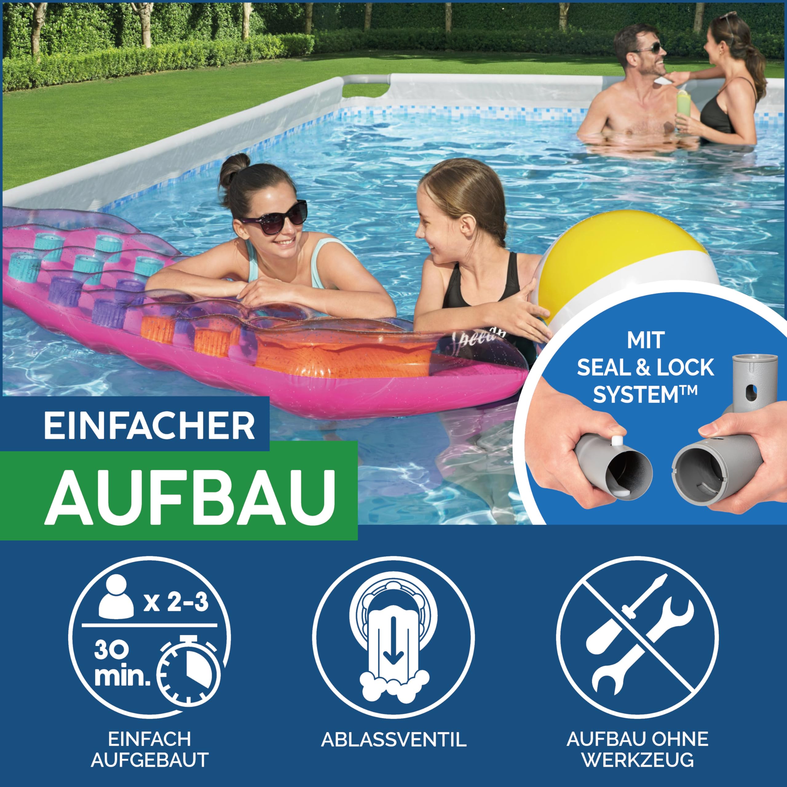 lemodo-bestway-power-steel-frame-pool-set-eckig-640x274x132cm-mit-sandfilteranla image 7