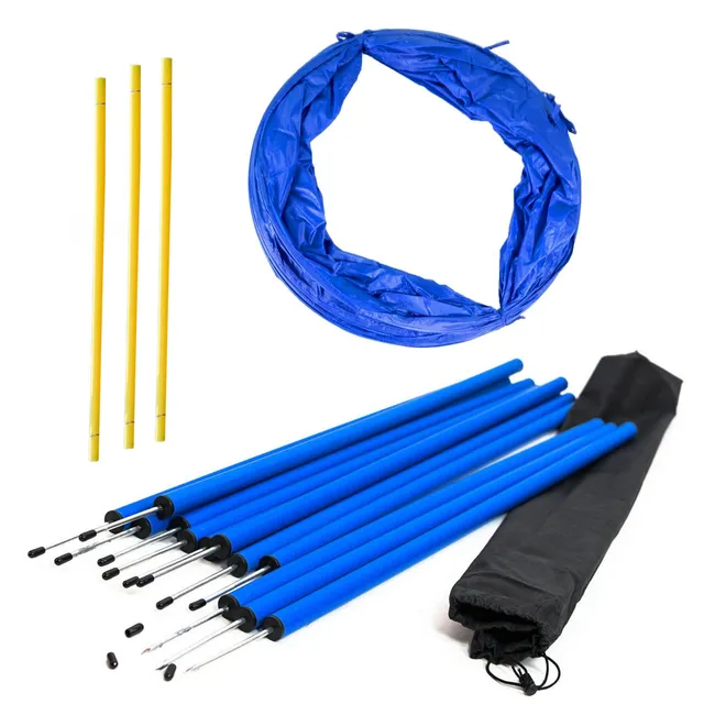lemodo-agility-set-hundetraining-mit-tunnel-h-rden-slalomstangen image 1