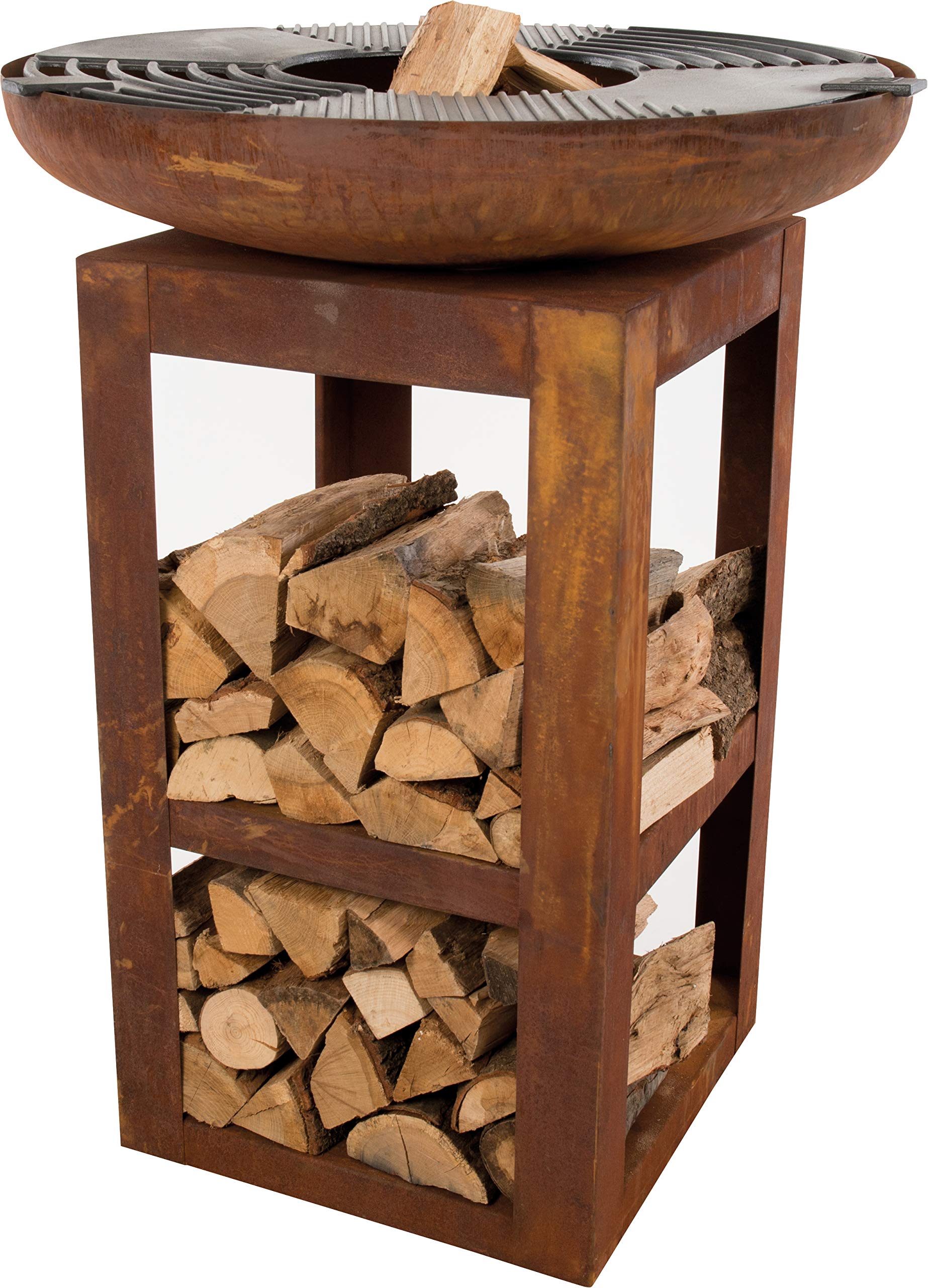 lemodo-bbgrill-trinidad-grill-plancha-feuerstelle-mit-holzablage-rost-optik image 6