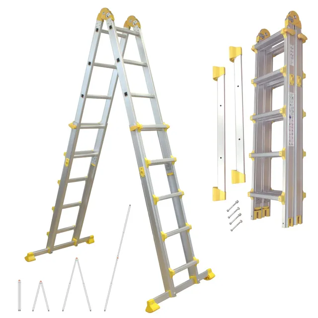 lemodo-mehrzweckleiter-4-teilig-alu-4-6-m-anlege-und-stehleiter-bis-150-kg image 1