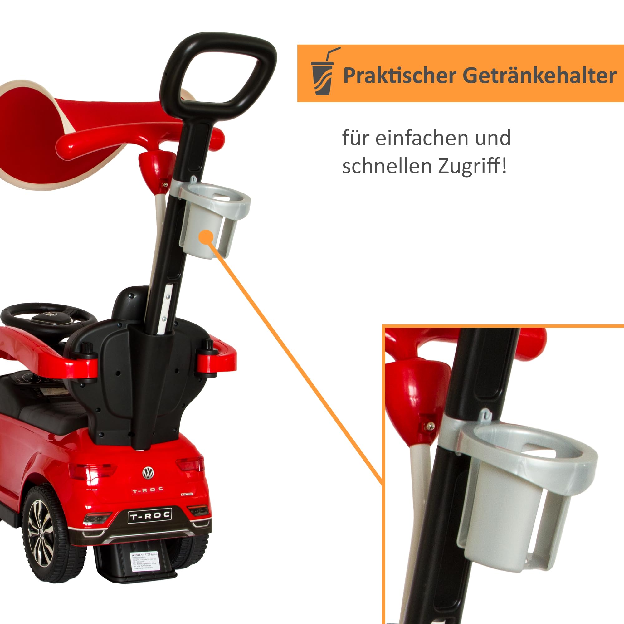 lemodo-rutschauto-mit-schiebestange-ab-1-jahr-vw-lizenz-mit-sonnenschutz image 6