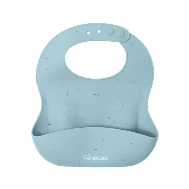 kindsgut-silikonlatzchen-mit-auffangschale-streusel-aquamarin-bpa-frei image 1