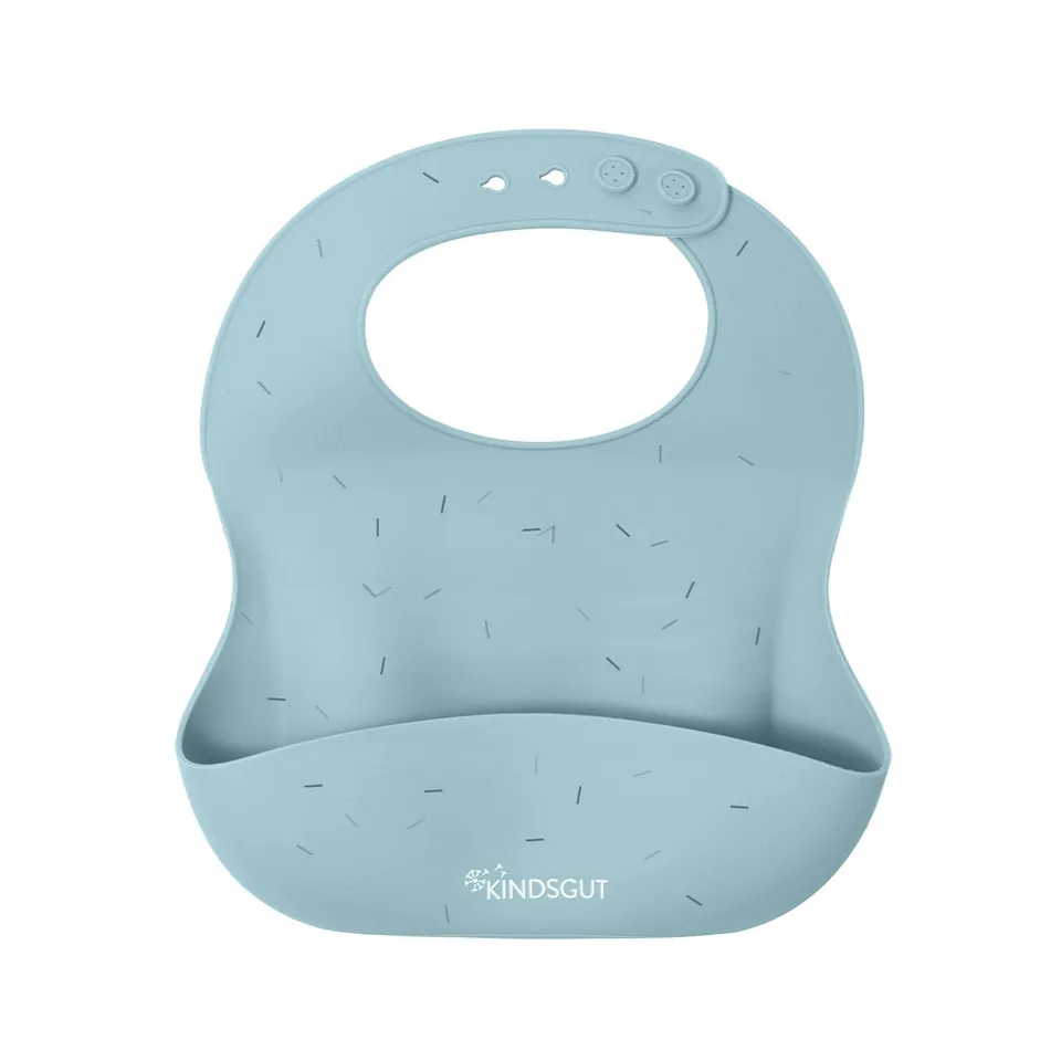 kindsgut-silikonlatzchen-mit-auffangschale-streusel-aquamarin-bpa-frei image 1