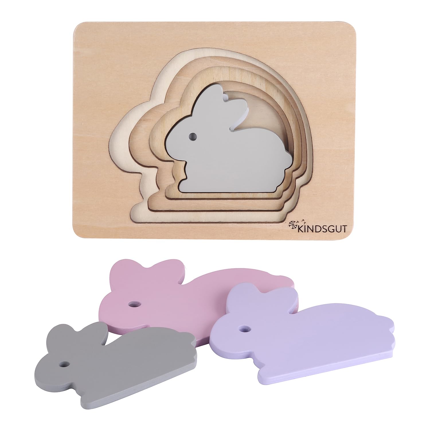 kindsgut-tierpuzzle-hase-lagenpuzzle-aus-holz-5-teile image 5