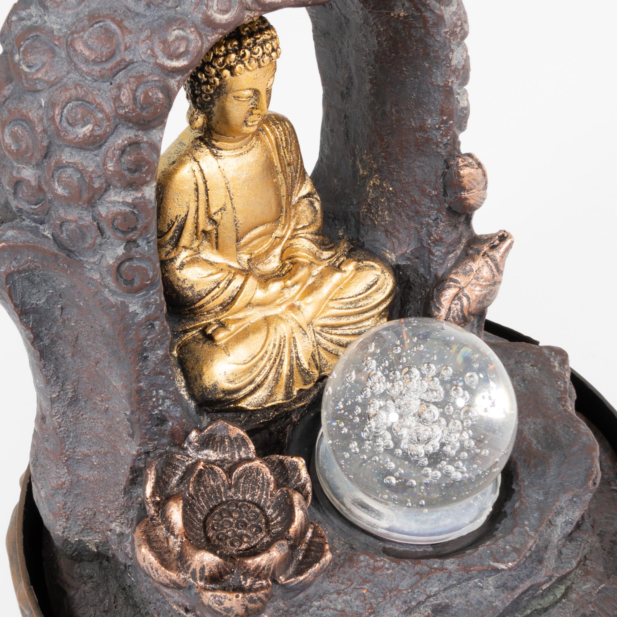lemodo-zimmerbrunnen-buddha-mit-bogen-und-kugel-led image 5