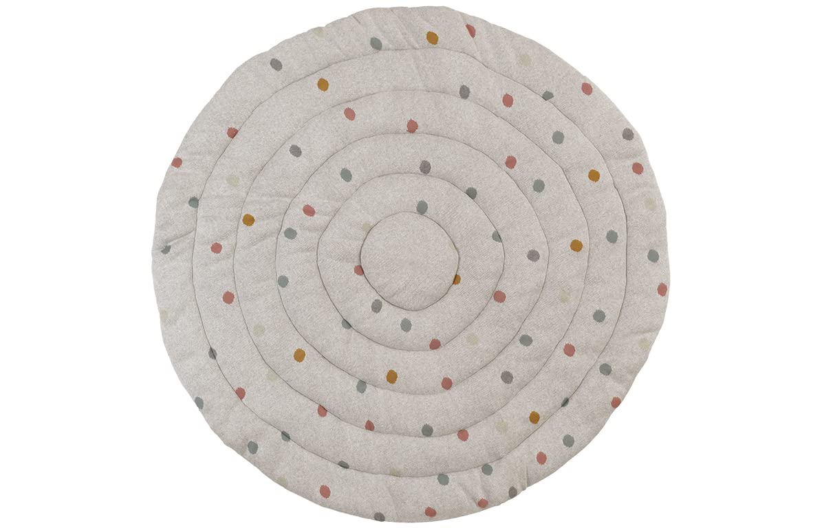 kindsgut-krabbeldecke-baby-rund-120-cm-baumwolle-punkte-grau image 1