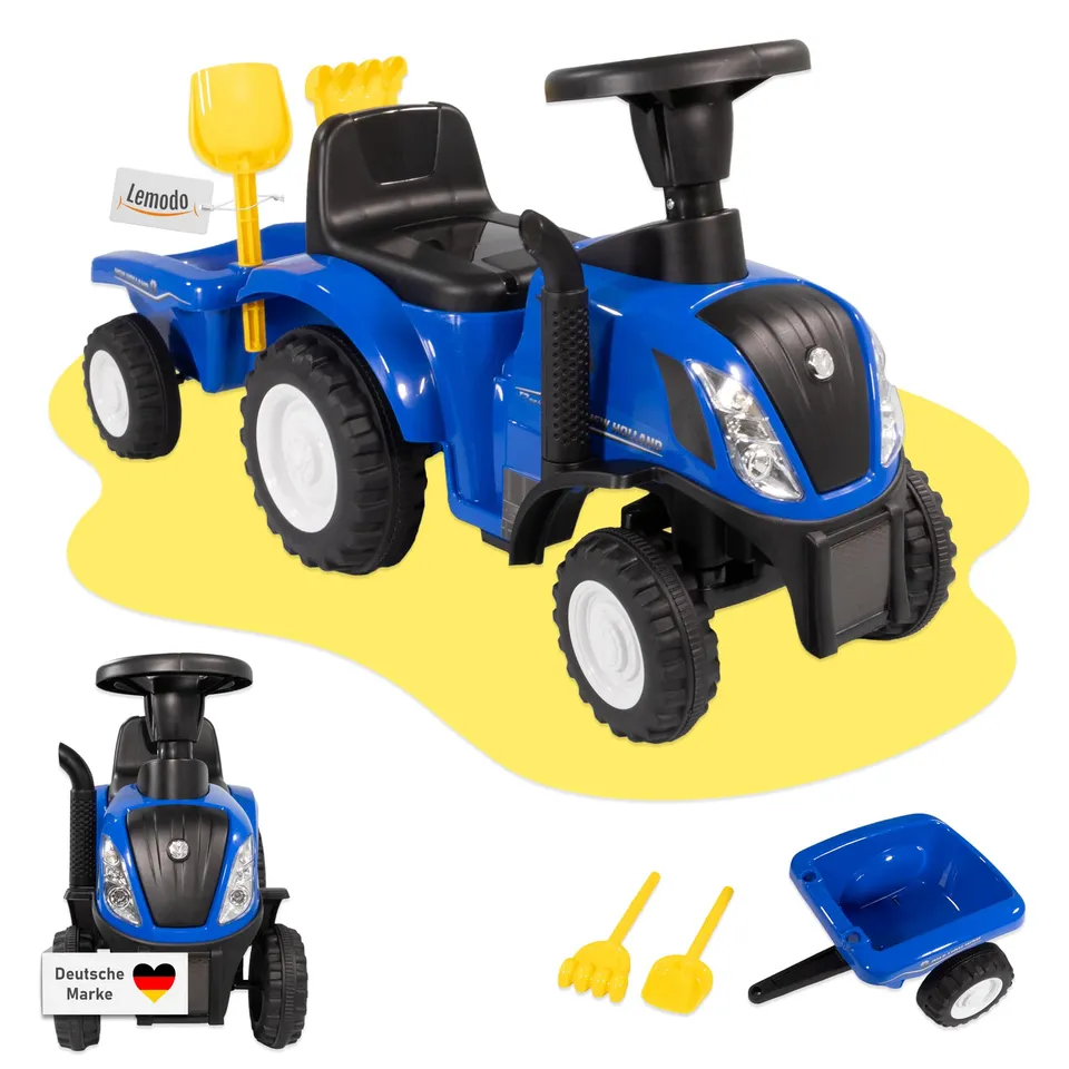 lemodo-new-holland-kindertraktor-rutschauto-ab-1-jahr-mit-anh-nger image 1