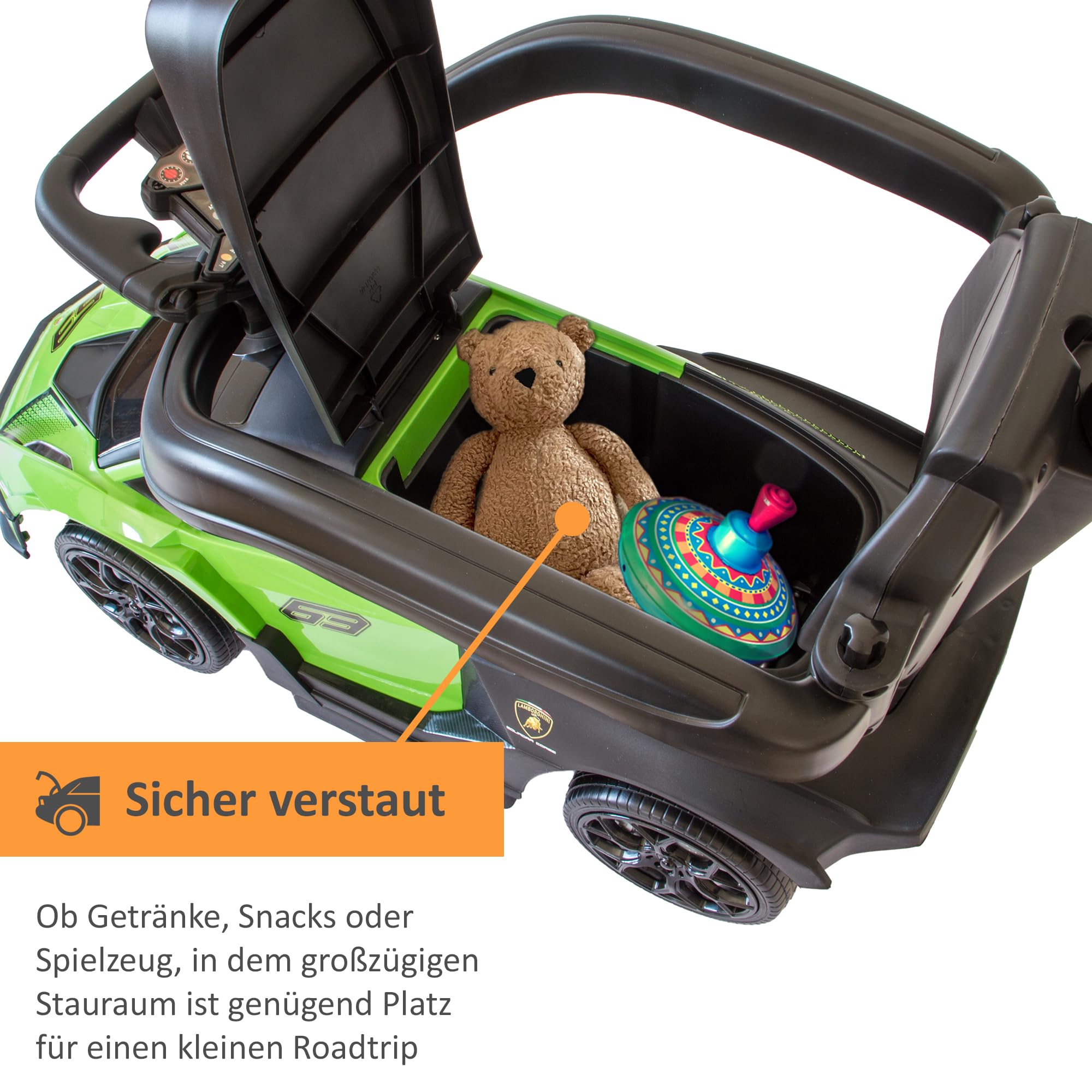 lemodo-rutschauto-lamborghini-essenza-gr-n-mit-schiebstange-ab-1-jahr image 6