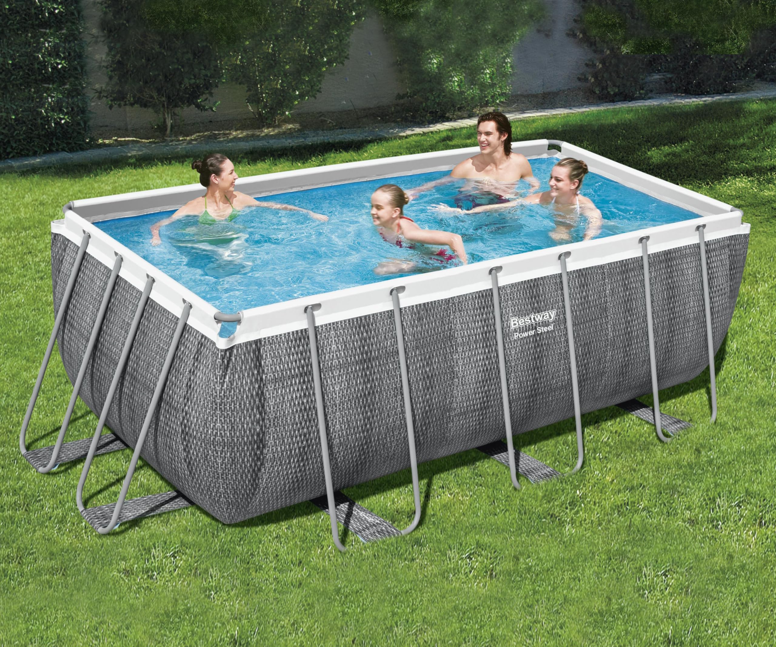 bestway-power-steel-frame-pool-eckig-412x201x122-cm-komplett-set-mit-filterpumpe image 2