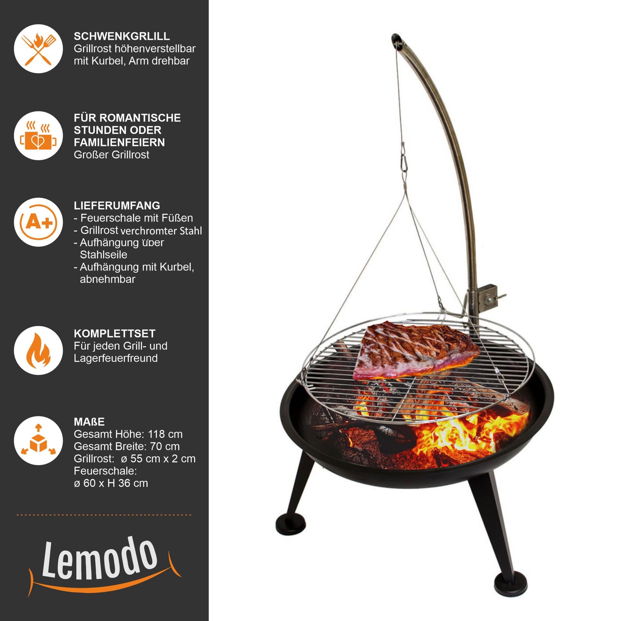 lemodo-schwenkgrill-mit-feuerschale-und-h-hen-kurbel image 6