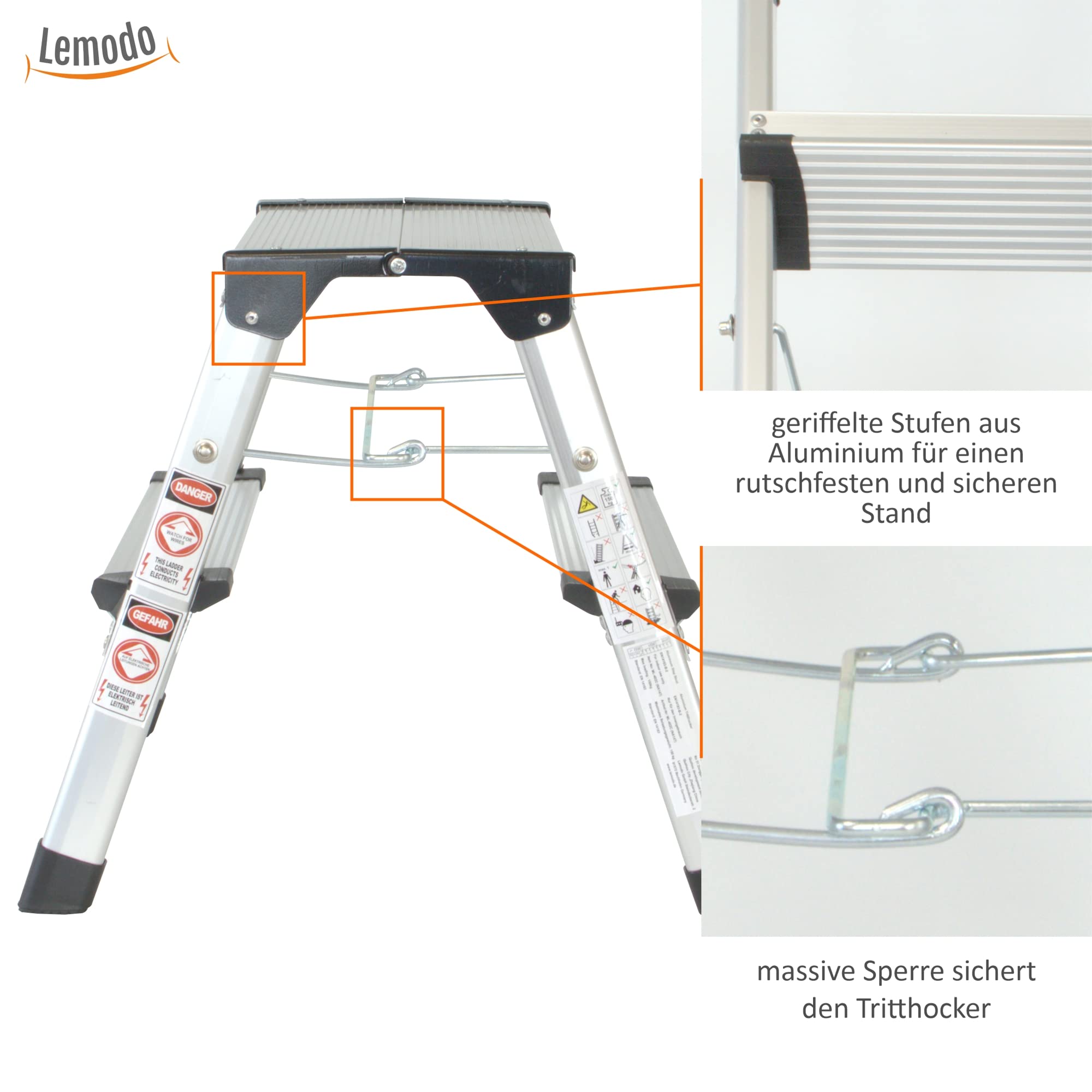 lemodo-alu-trittleiter-zusammenklappbar-2-stufen-41-cm-h-he-bis-150-kg image 3