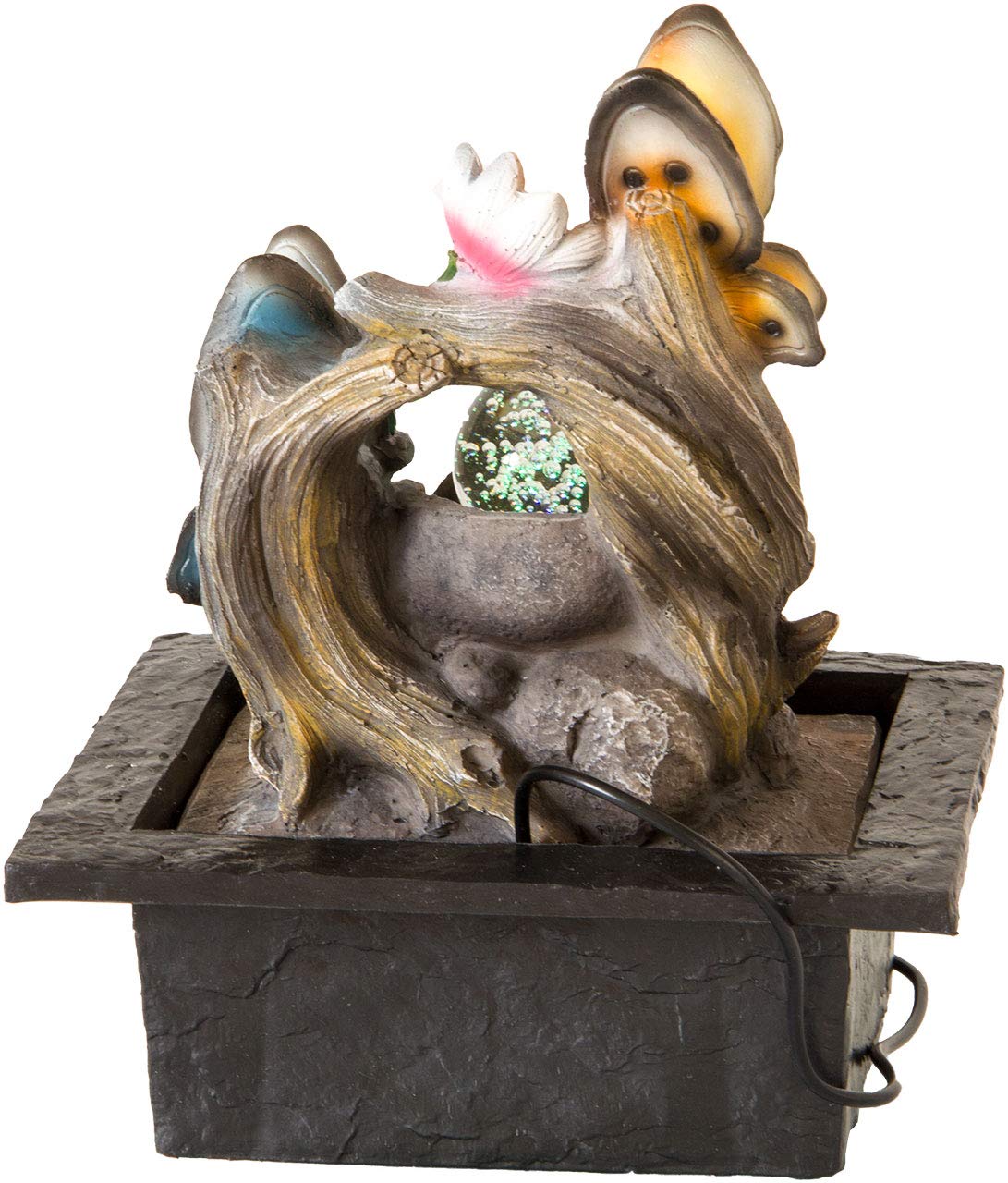 lemodo-zimmerbrunnen-schmetterling-motiv-tischbrunnen-mit-pumpe-led-und-rotieren image 6