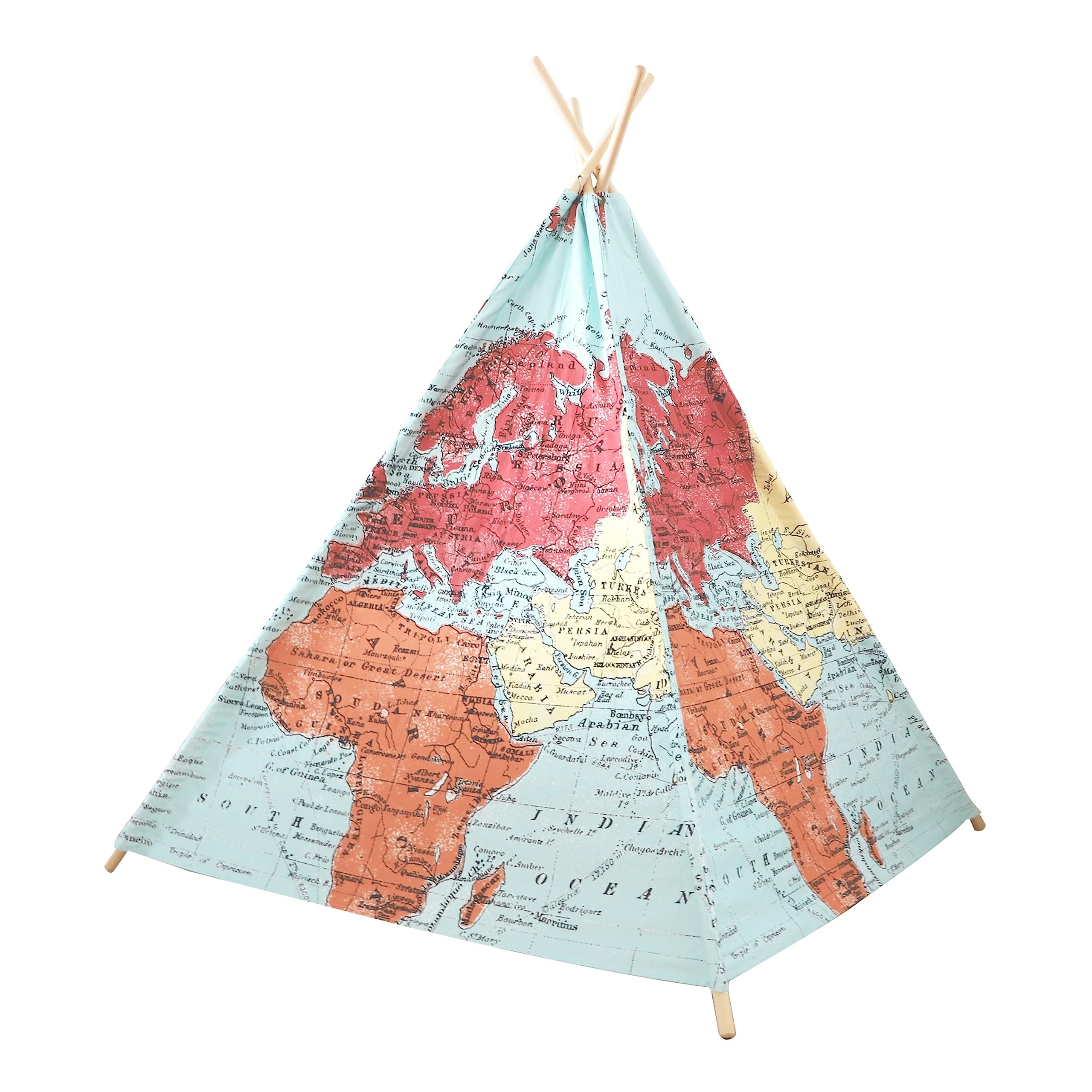 lemodo-sunny-tipizelt-kinder-120x120-cm-baumwolle-weltkarte image 5