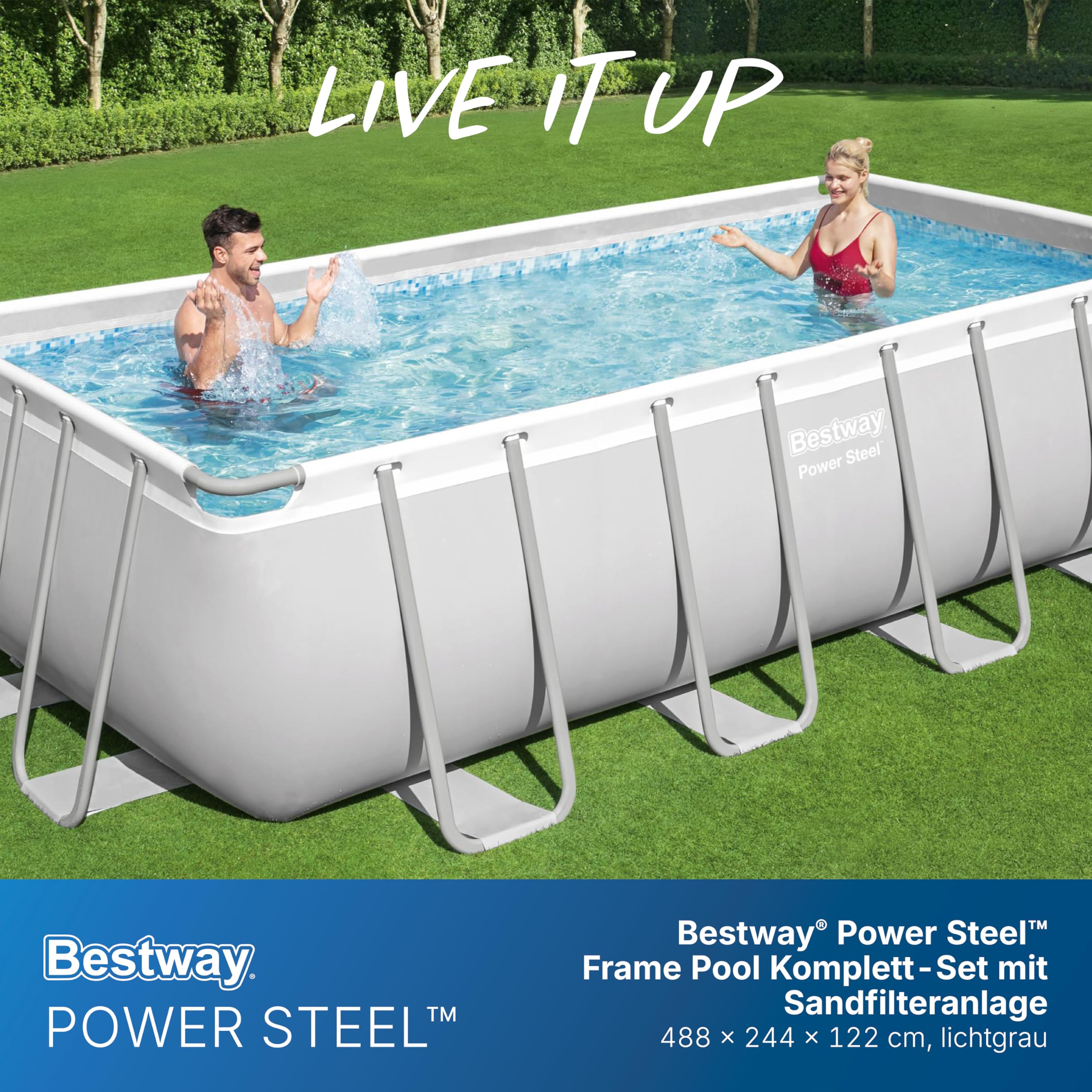 lemodo-bestway-power-steel-frame-pool-set-eckig-488x244x122cm-mit-sandfilteranla image 2