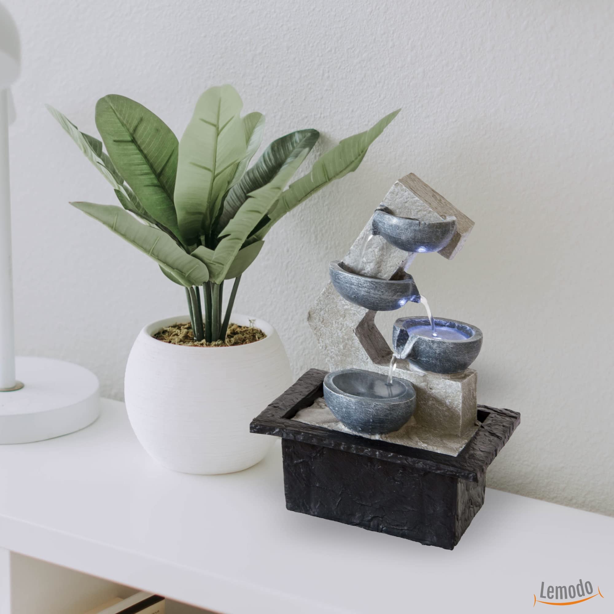 lemodo-zimmerbrunnen-beton-optik-mit-led-tischbrunnen image 5