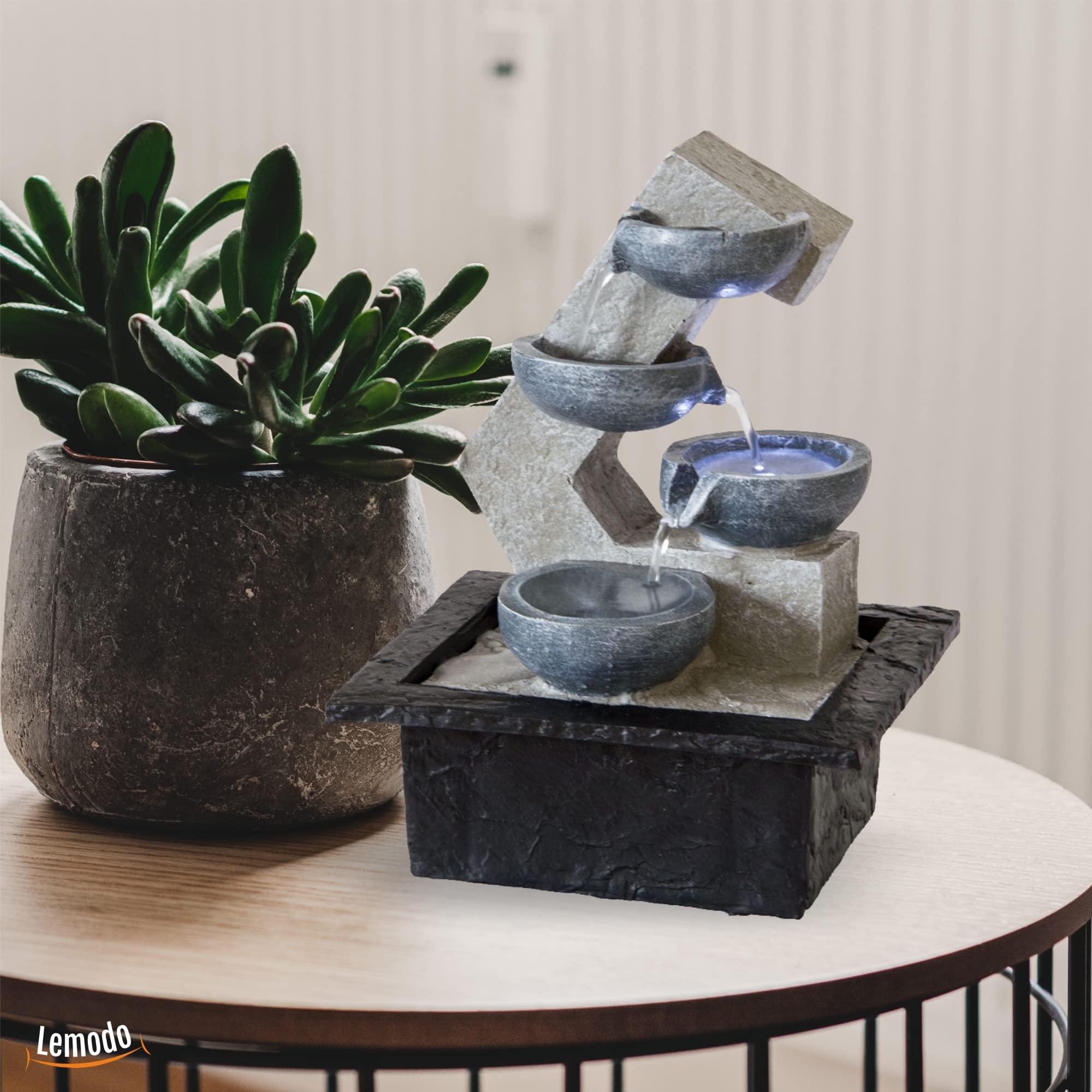 lemodo-zimmerbrunnen-beton-optik-mit-led-tischbrunnen image 4