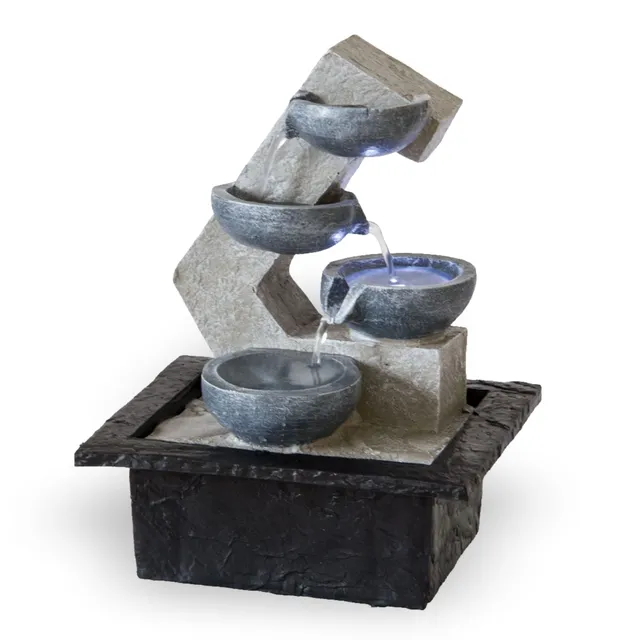lemodo-zimmerbrunnen-beton-optik-mit-led-tischbrunnen image 1