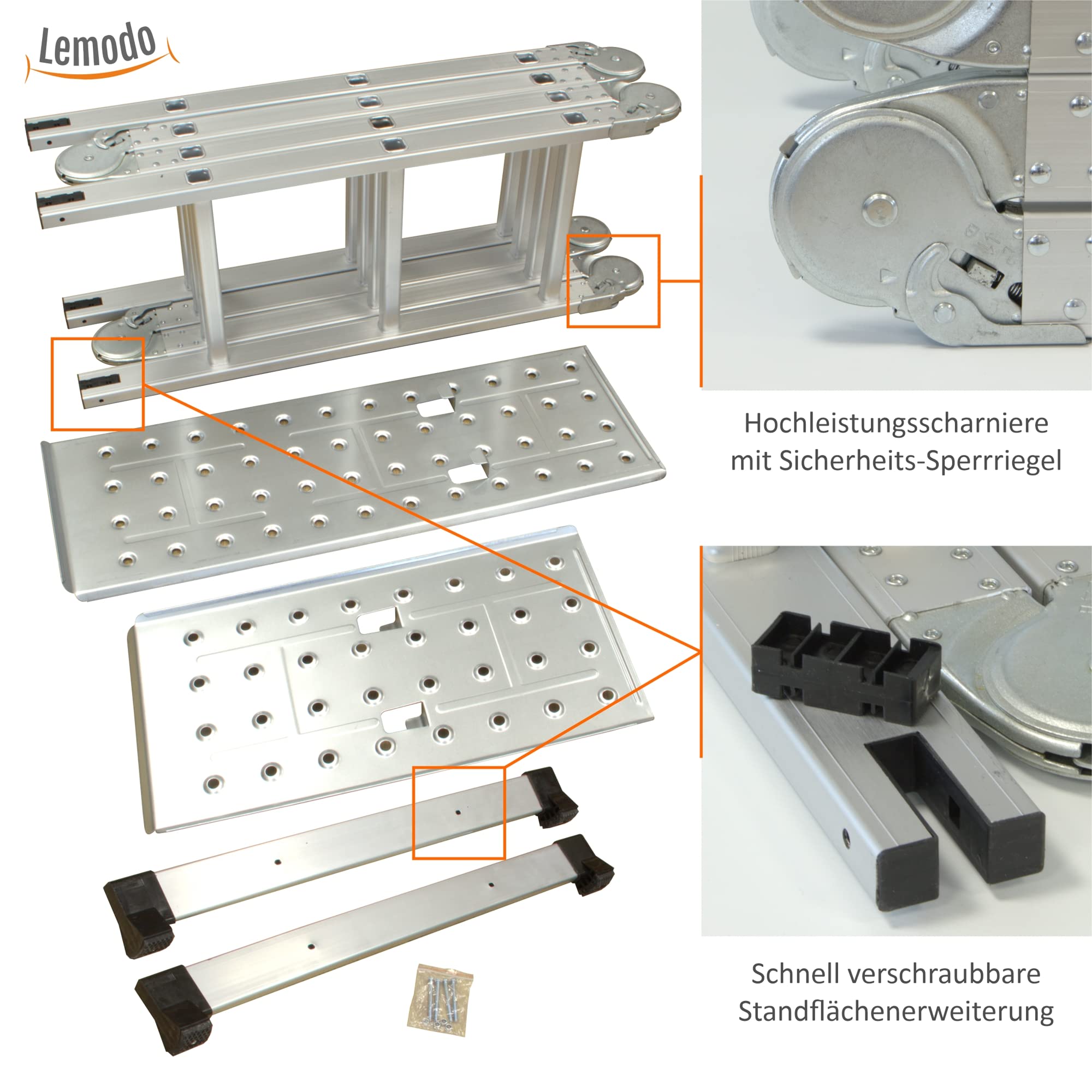lemodo-alu-multifunktionsleiter-12-sprossen-klappbar-4-teilig-356-cm-bis-150-kg image 4