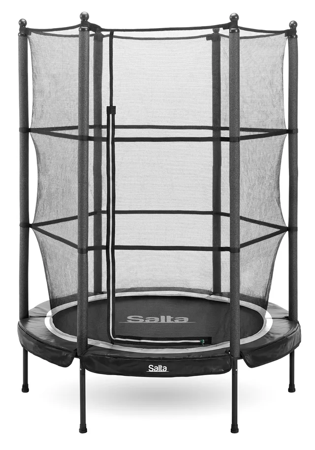 salta-junior-mini-trampolin-f-r-kinder-140cm-schwarz-mit-sicherheitsnetz image 1