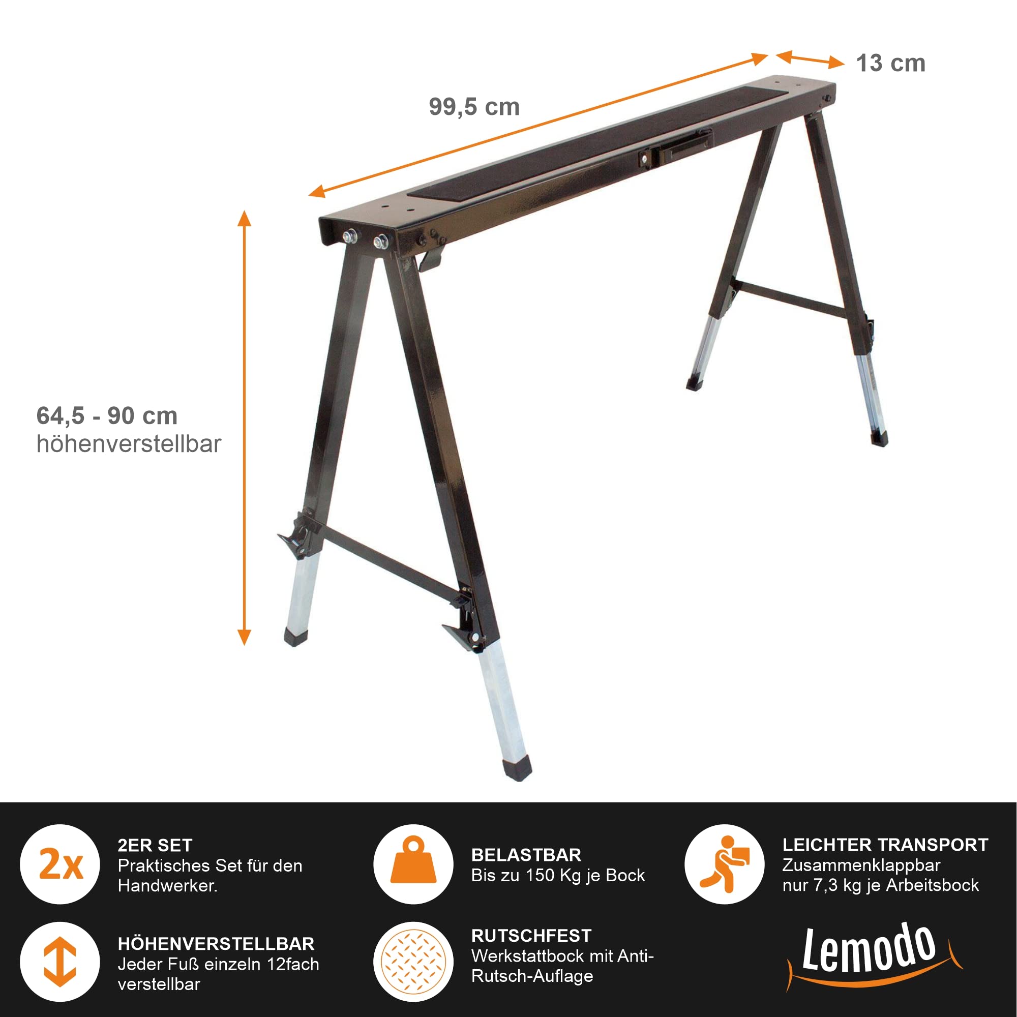 lemodo-arbeitsbock-h-henverstellbar-2er-set-stahl-150-kg-mit-anti-rutsch-auflage image 2