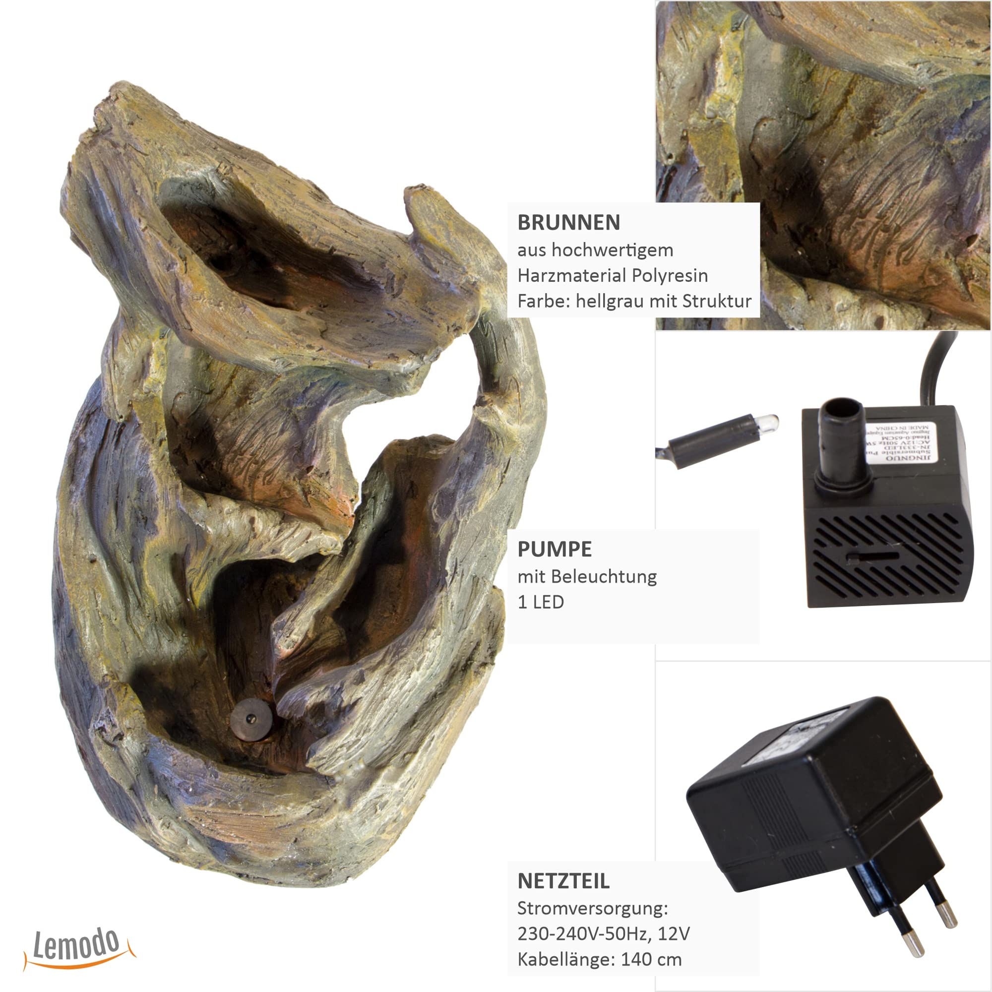 lemodo-nativ-zimmerbrunnen-holz-optik-led-tischbrunnen-kaskade image 2