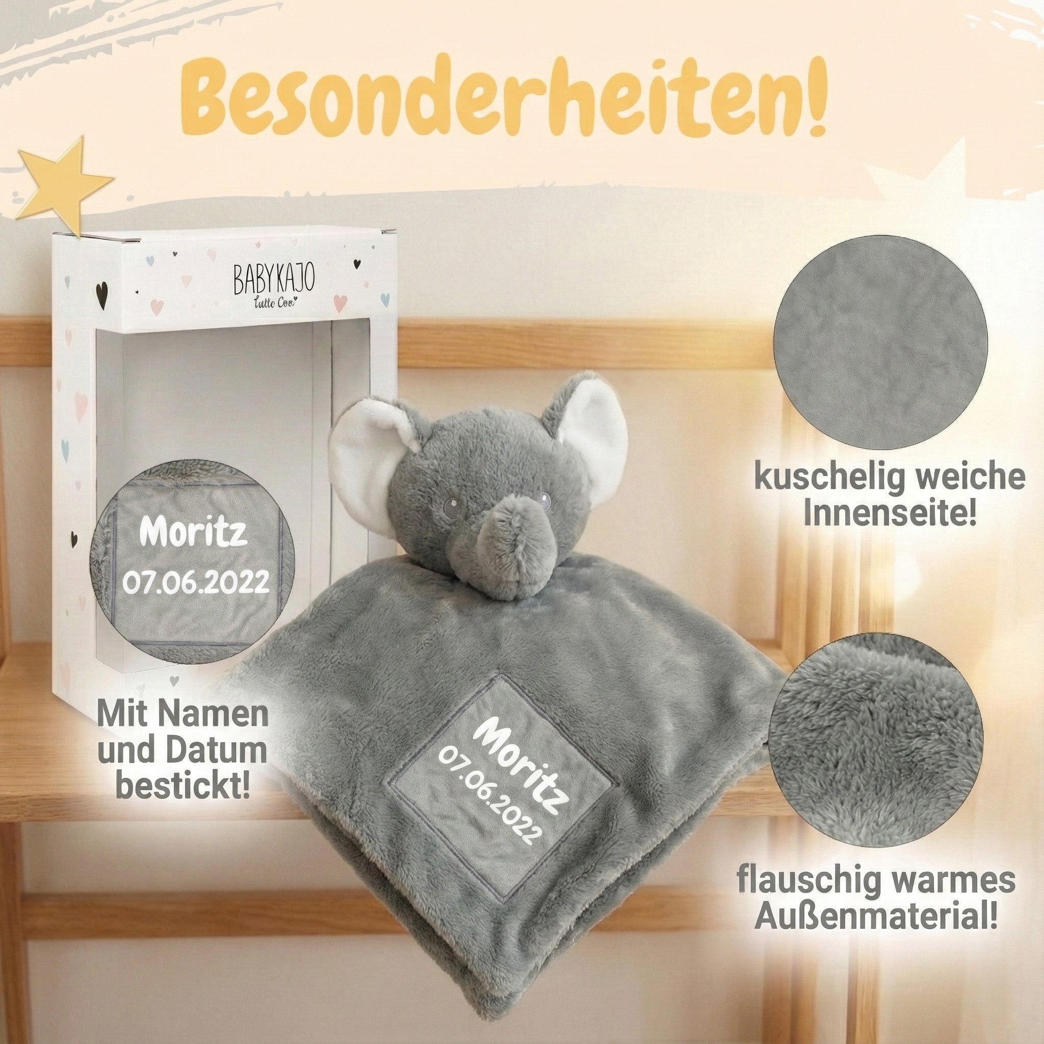 babykajo-babydecke-mit-namen-bestickt-kuscheldecke-mit-tiergesicht image 2