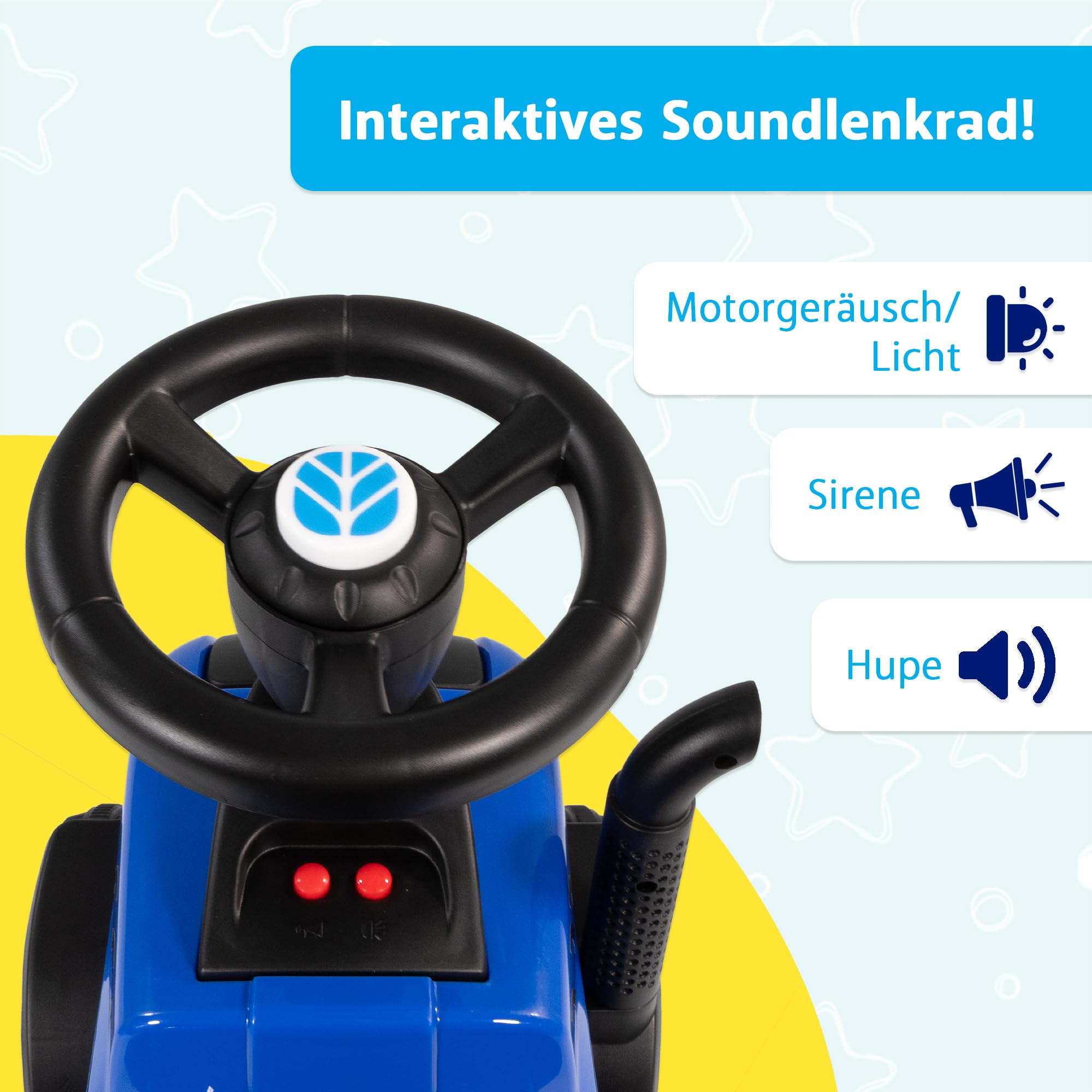 lemodo-new-holland-kindertraktor-rutschauto-ab-1-jahr-mit-anh-nger image 7