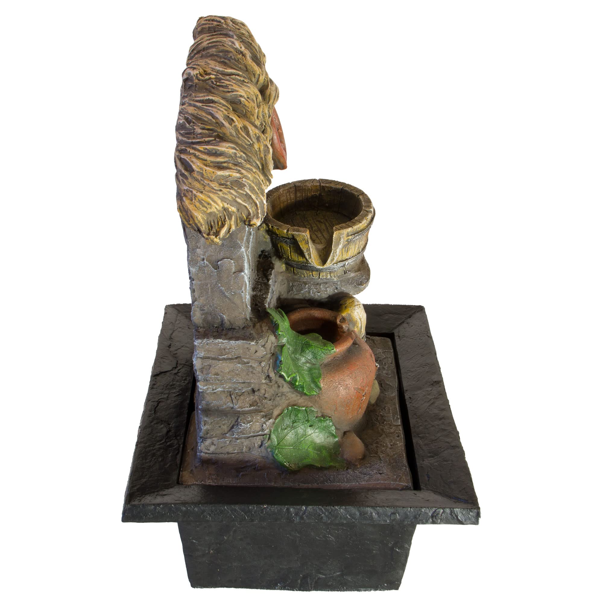 lemodo-nativ-zimmerbrunnen-toskana-tischbrunnen-mit-led-beleuchtung-grau image 8