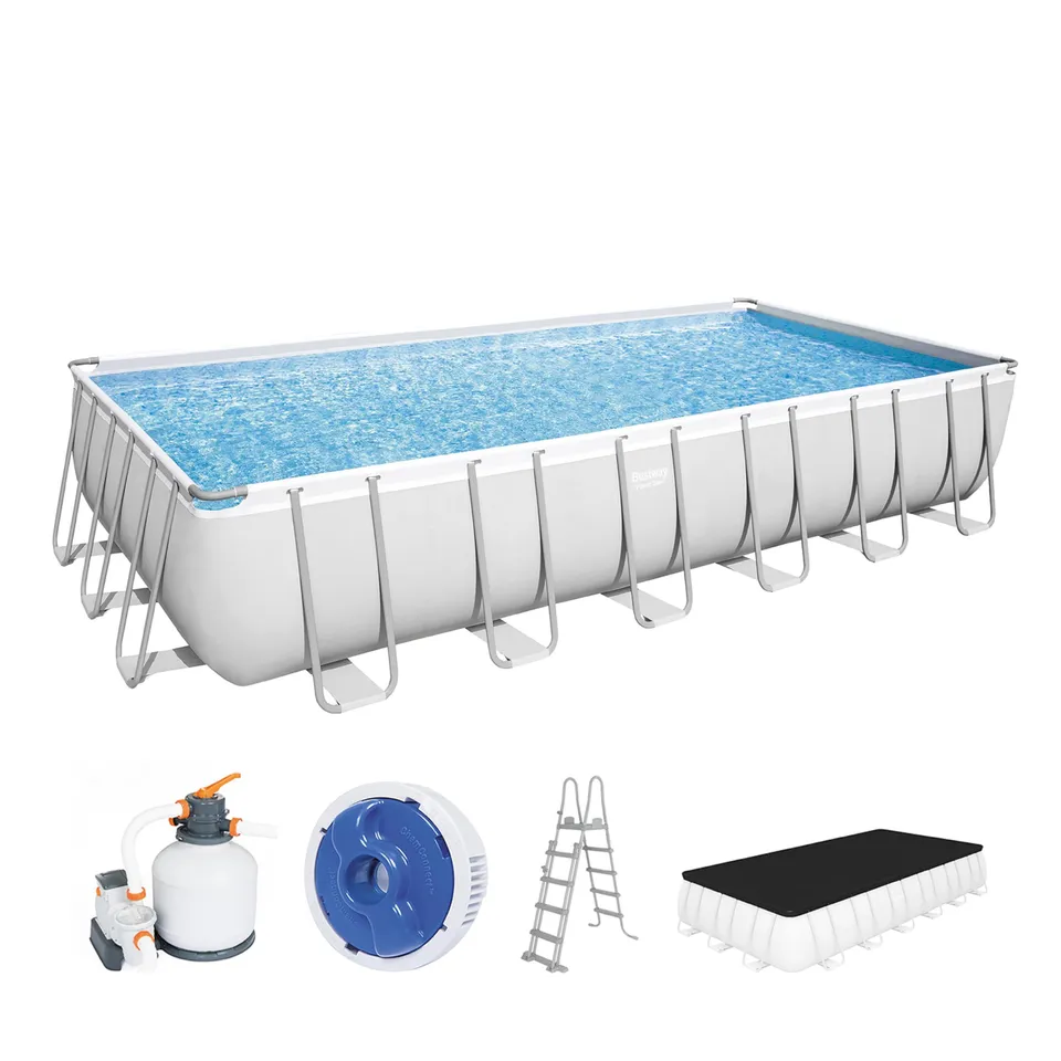 lemodo-bestway-power-steel-aufstellpool-komplett-set-eckig-732-x-366-x-132-cm-gr image 1
