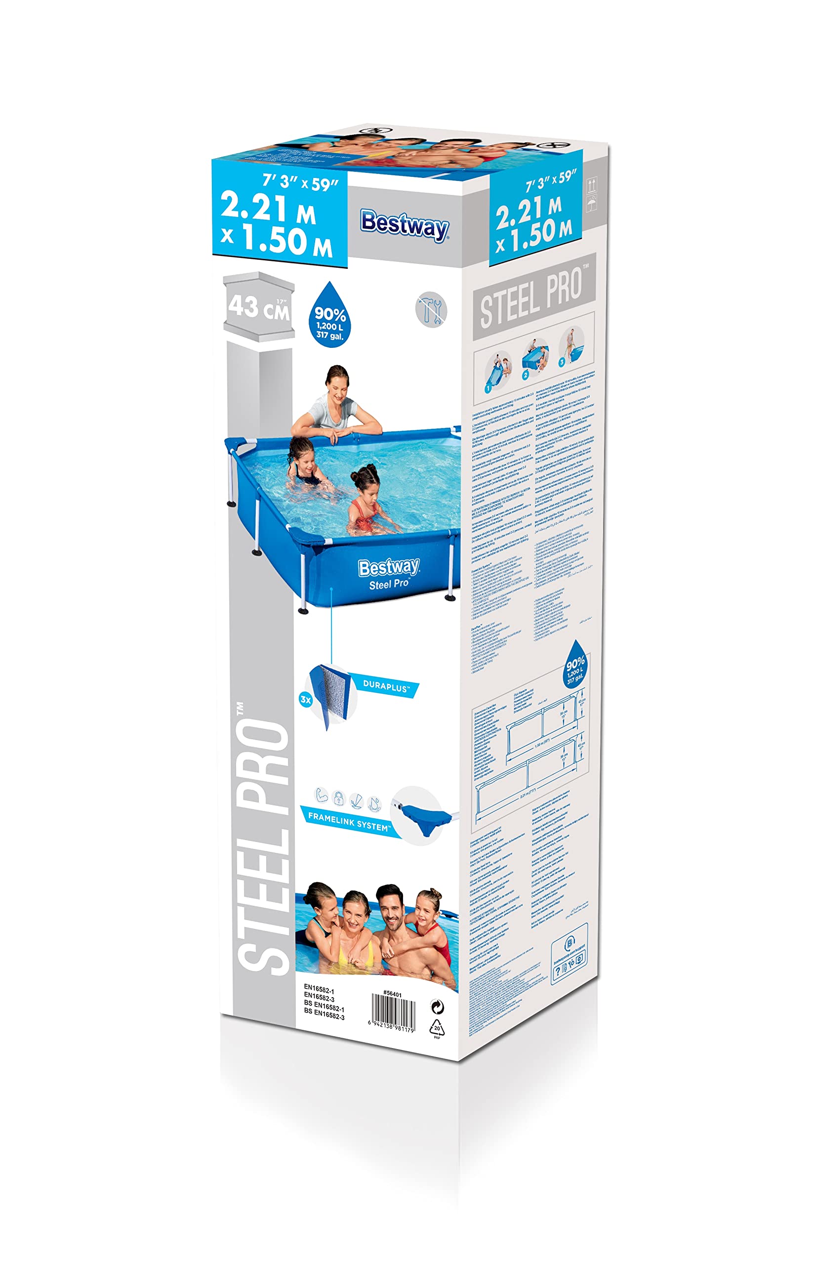 bestway-steel-pro-aufstellpool-221-x-150-x-43-cm-ohne-pumpe image 3