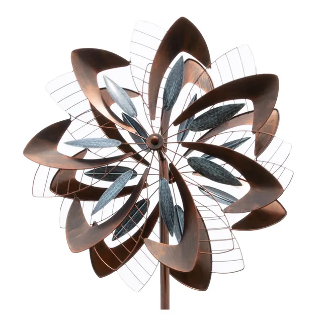 lemodo-windrad-dandelion-kupferoptik-213-cm-gartenstecker image 1