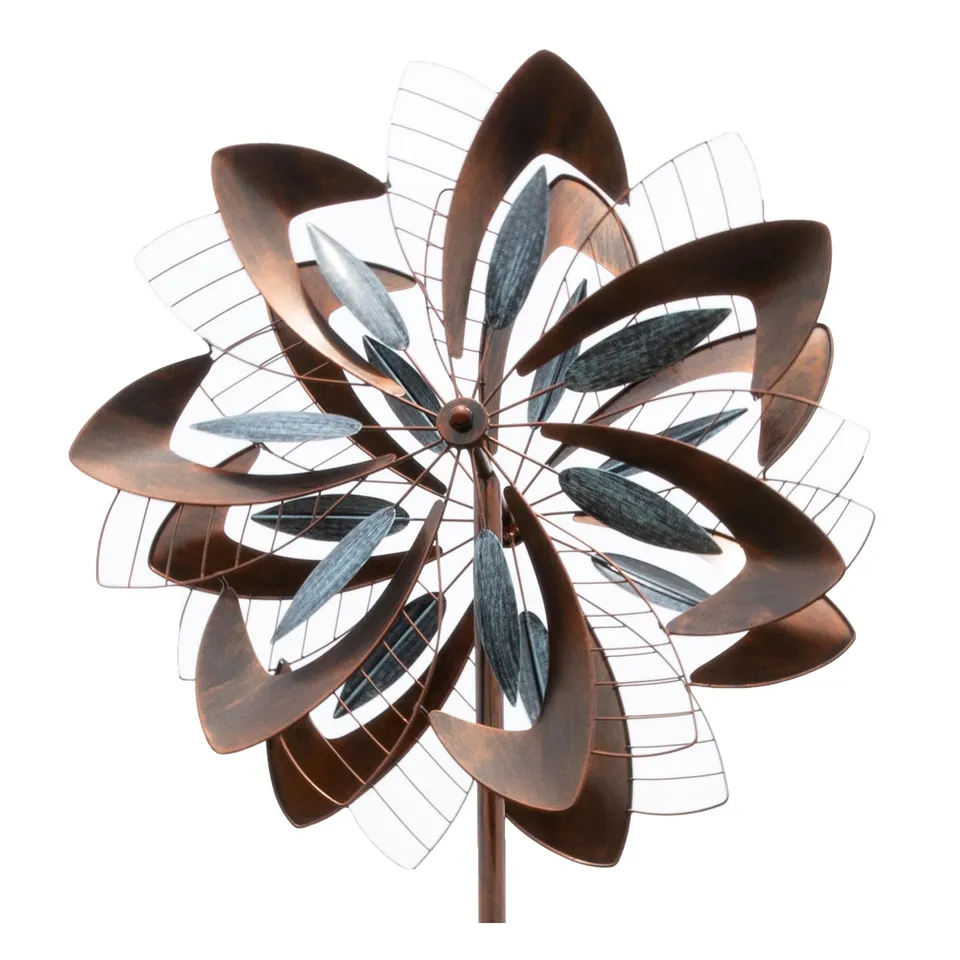 lemodo-windrad-dandelion-kupferoptik-213-cm-gartenstecker image 1