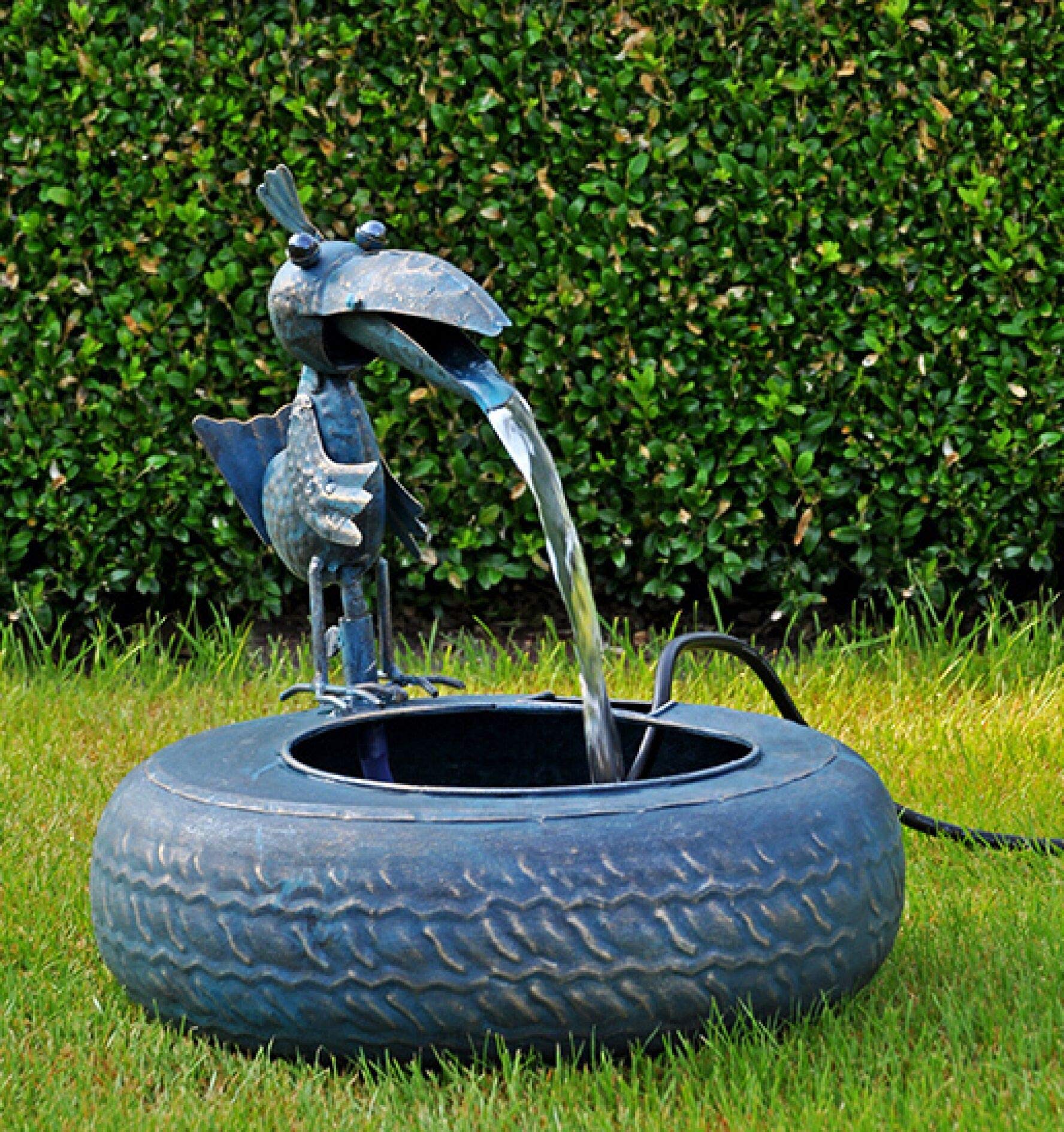 lemodo-metallbrunnen-mit-vogel-34x28x30cm-inkl-pumpe image 3